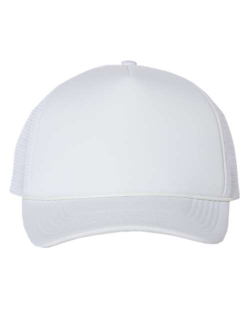 Valucap VC700 Foam Mesh-Back Trucker Cap in White/ White