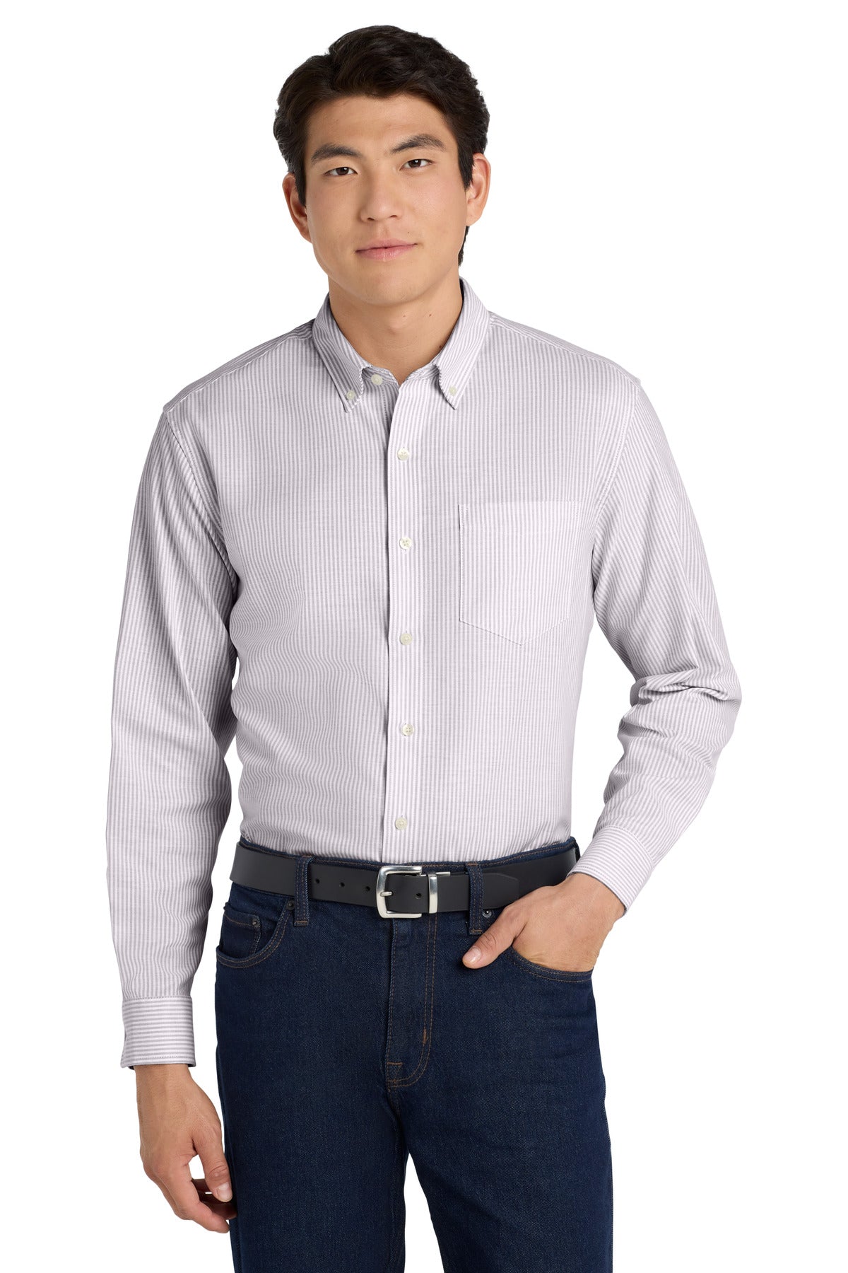 Port Authority  ®  SuperPro  ™  Oxford Stripe Shirt. W657