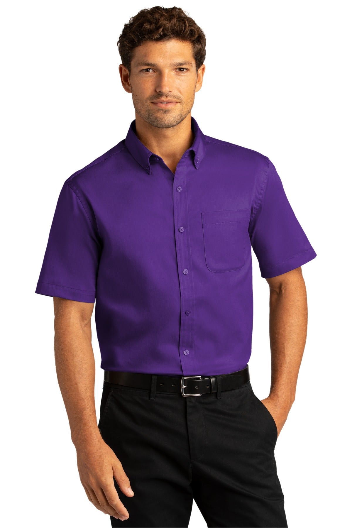 Port Authority ®  Short Sleeve SuperPro React ™  Twill Shirt. W809