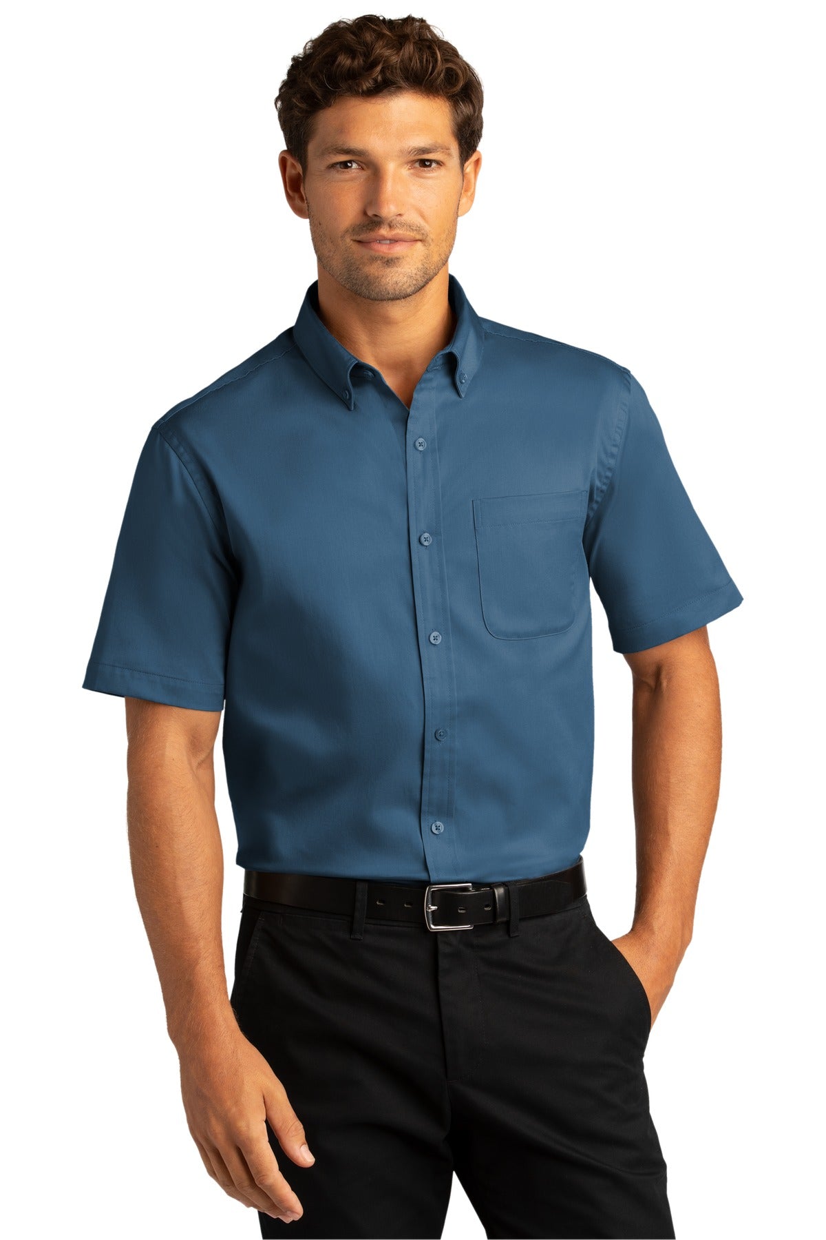 Port Authority ®  Short Sleeve SuperPro React ™  Twill Shirt. W809