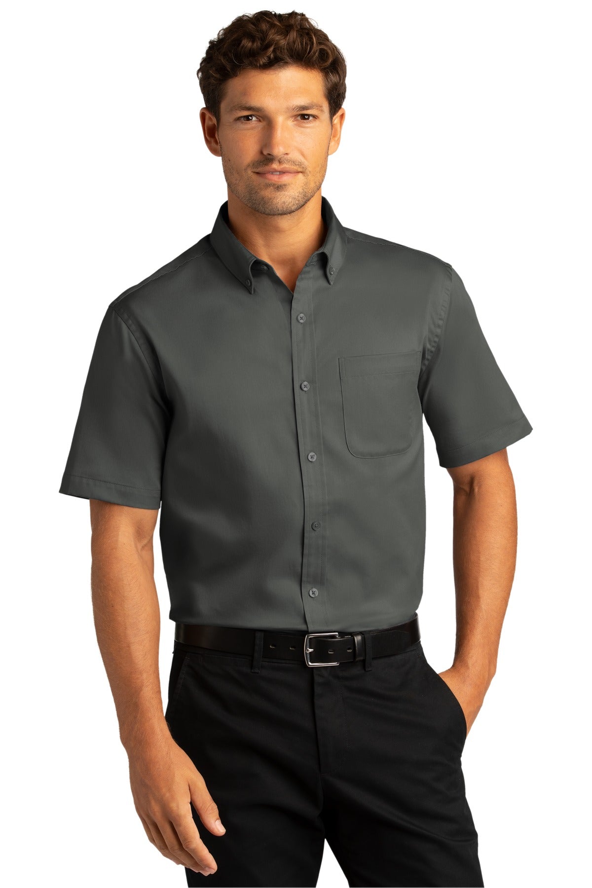 Port Authority ®  Short Sleeve SuperPro React ™  Twill Shirt. W809