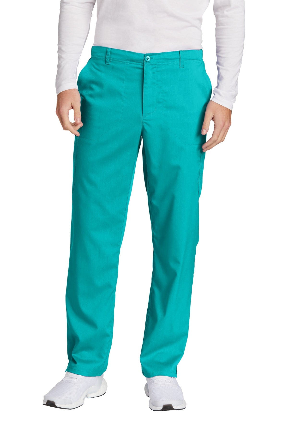 WonderWink Men's Premiere Flex Cargo Pant WW5058 in Teal Blue