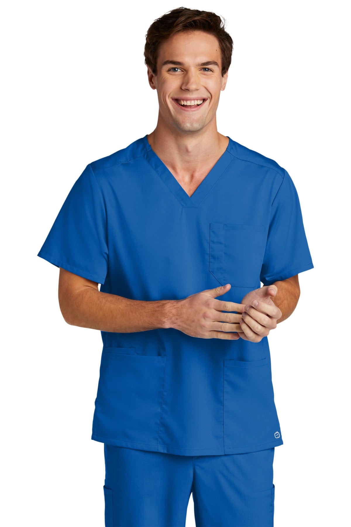 WonderWink Men's Premiere Flex V-Neck Top WW5068 in Royal