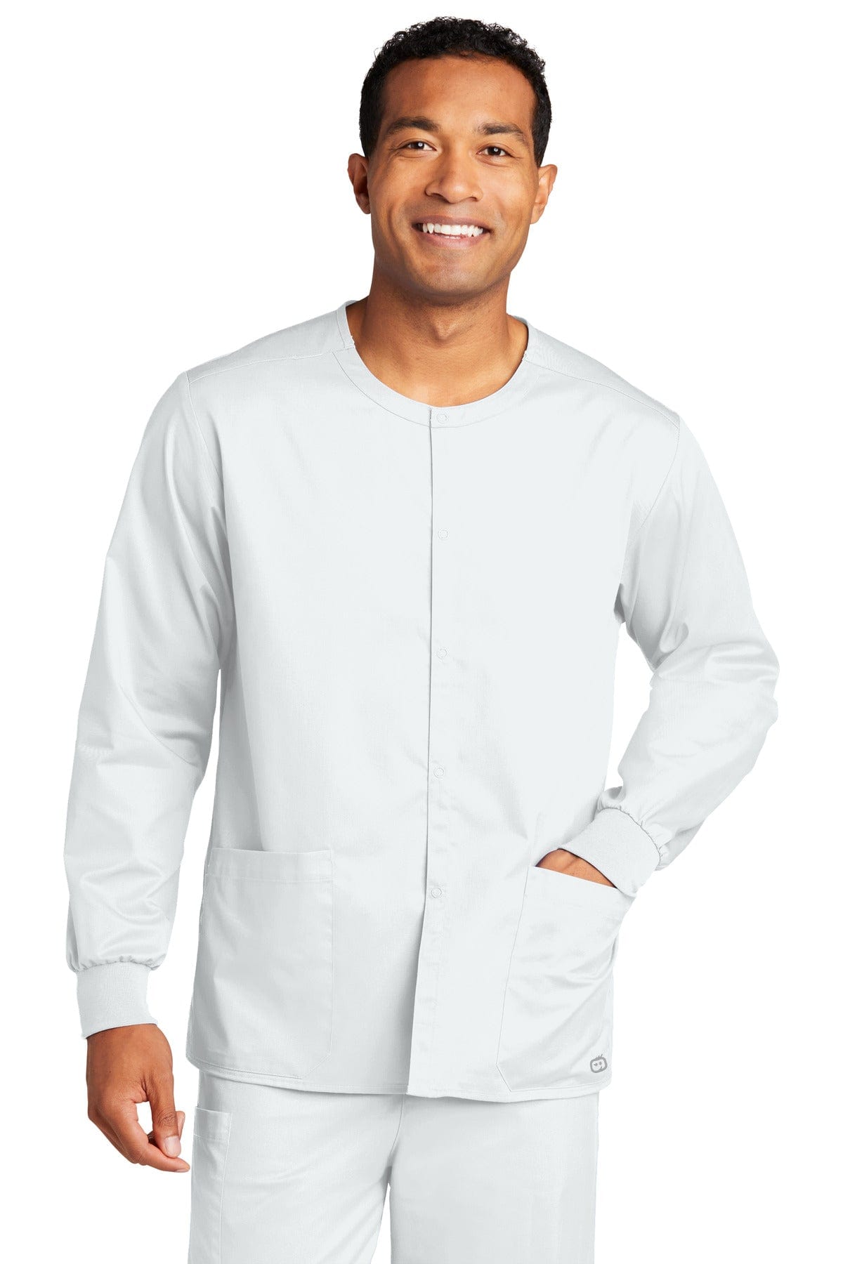 WonderWink WW3080 Unisex WorkFlex Snap-Front Scrub Jacket in 