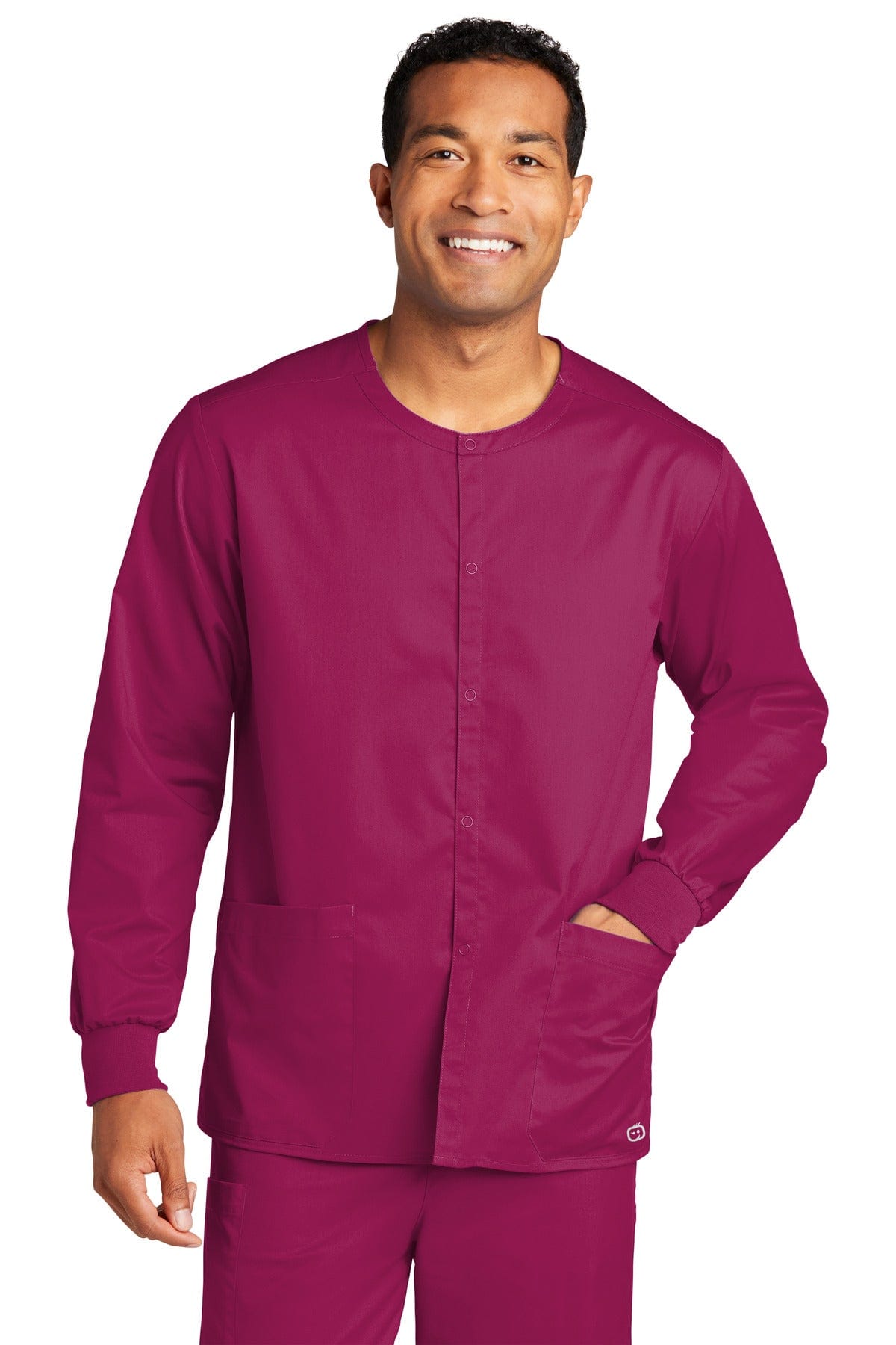 WonderWink WW3080 Unisex WorkFlex Snap-Front Scrub Jacket in 
