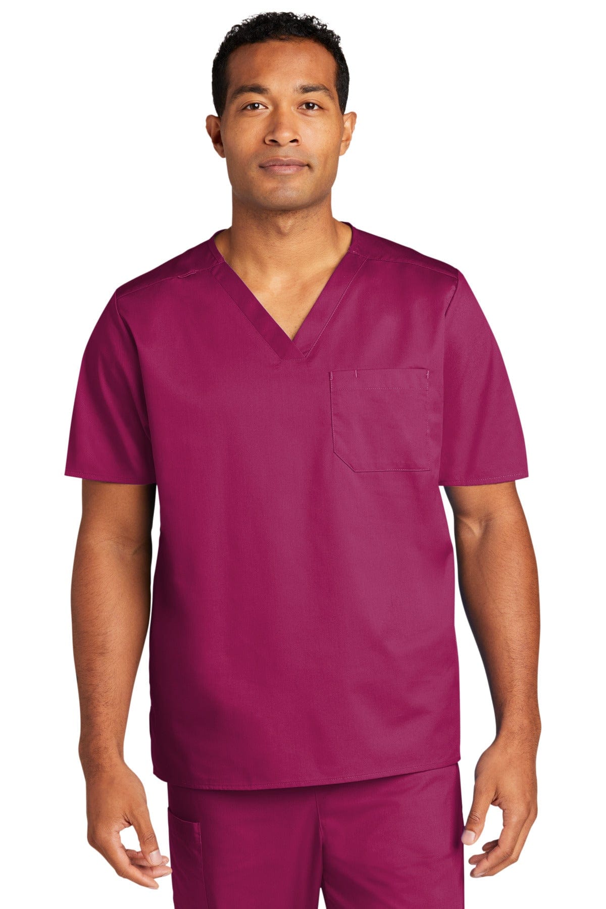 WonderWink WW3160 Unisex WorkFlex Chest Pocket V-Neck Top in 