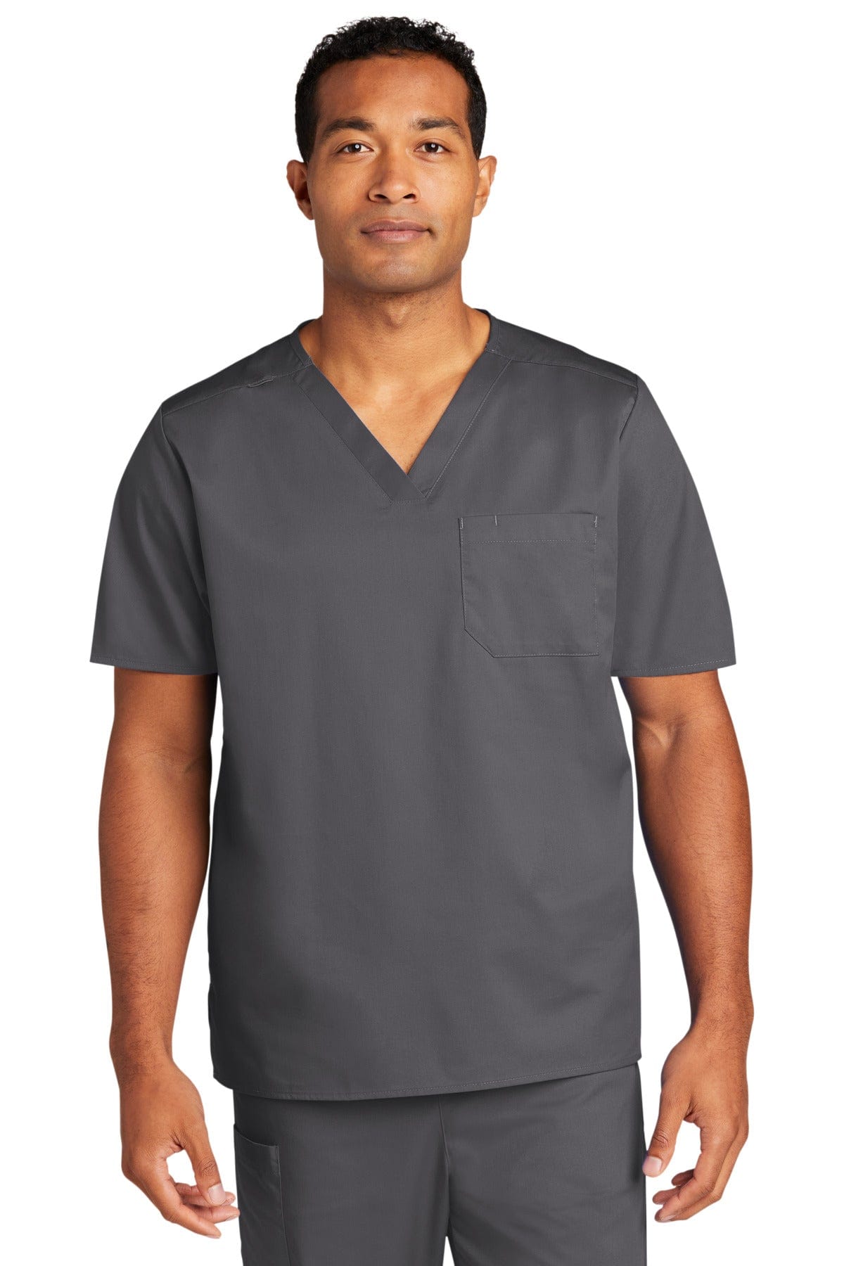 WonderWink WW3160 Unisex WorkFlex Chest Pocket V-Neck Top in 