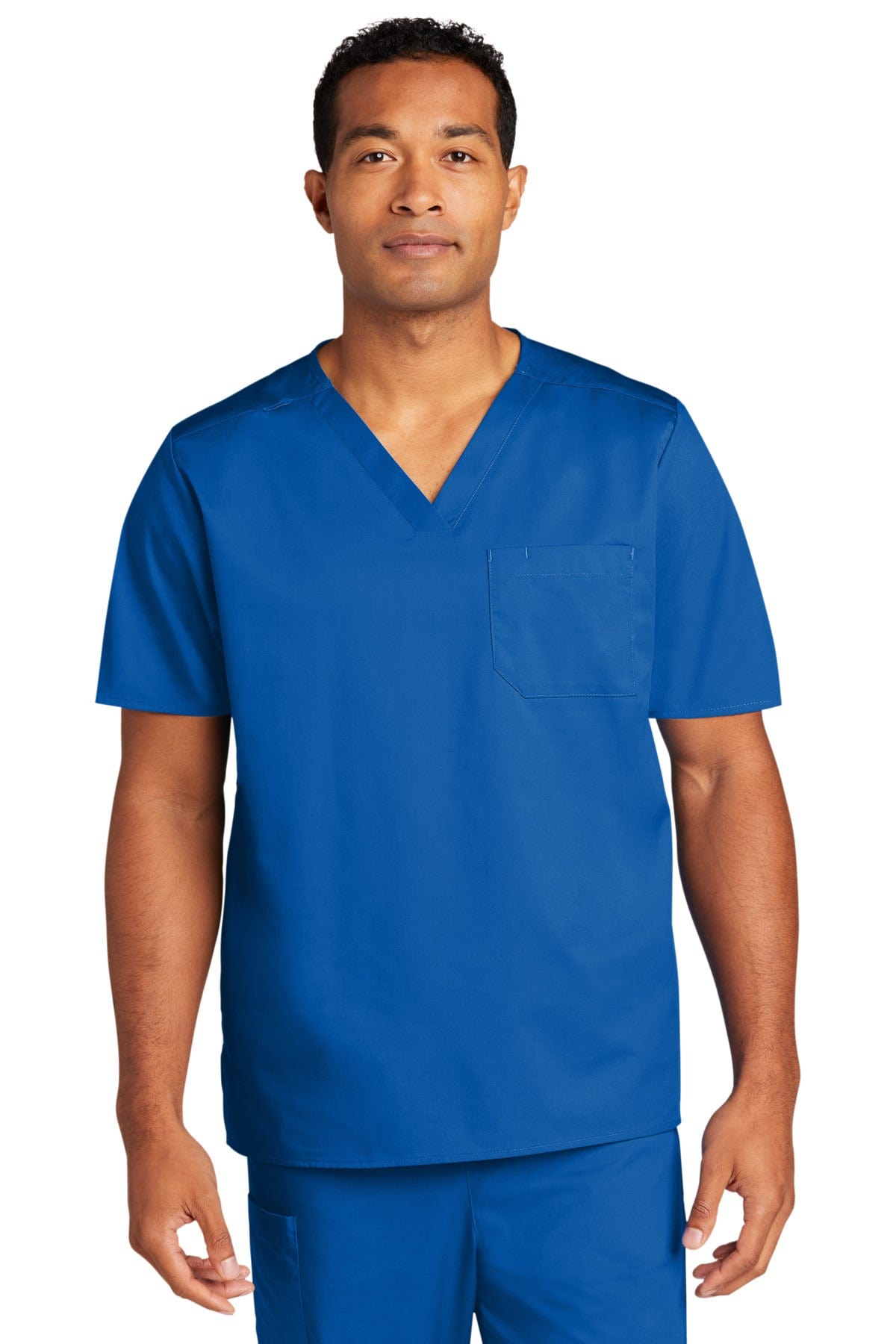 WonderWink WW3160 Unisex WorkFlex Chest Pocket V-Neck Top in 