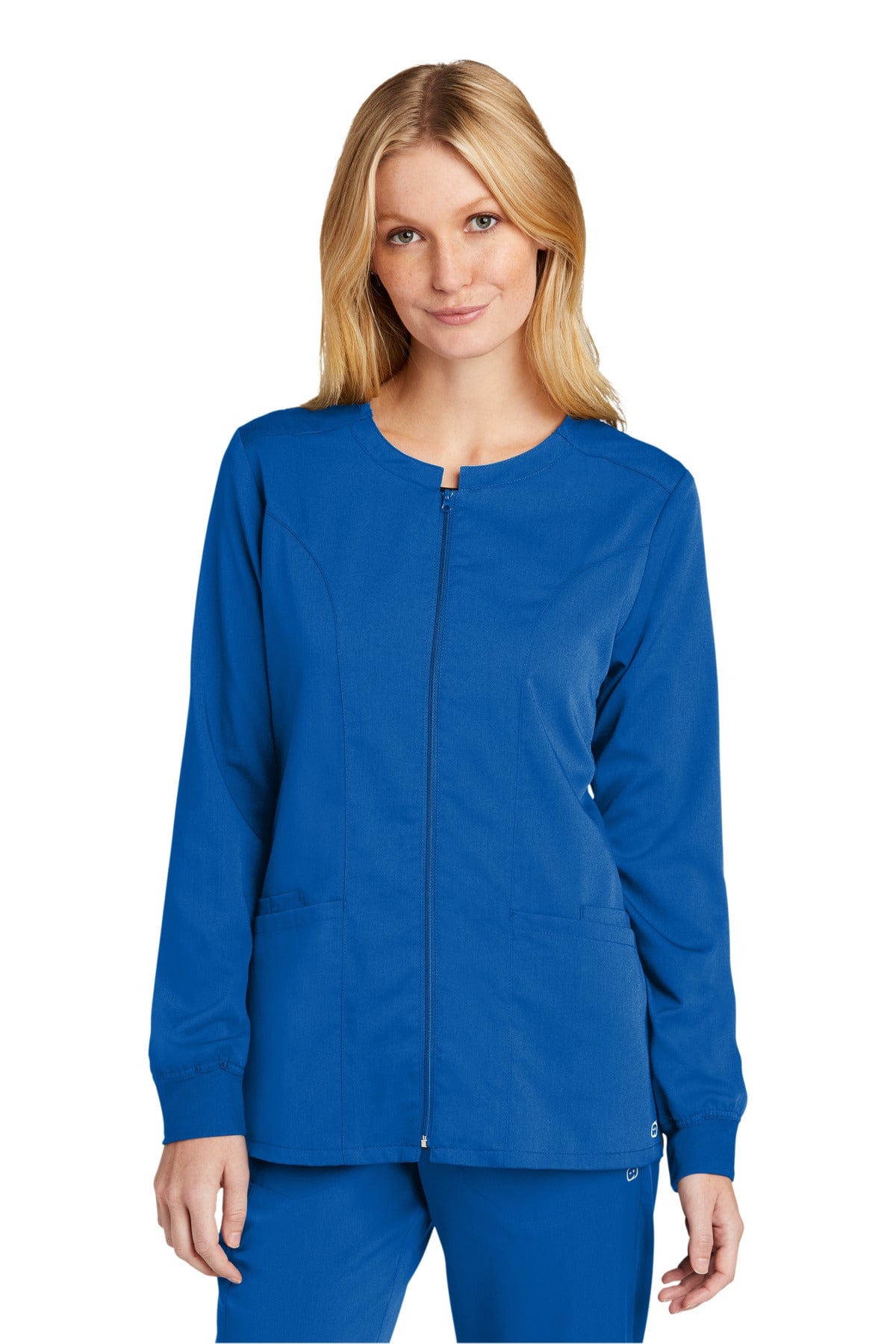 WonderWink WW4088 Women's Premiere Flex Full-Zip Scrub Jacket in Royal