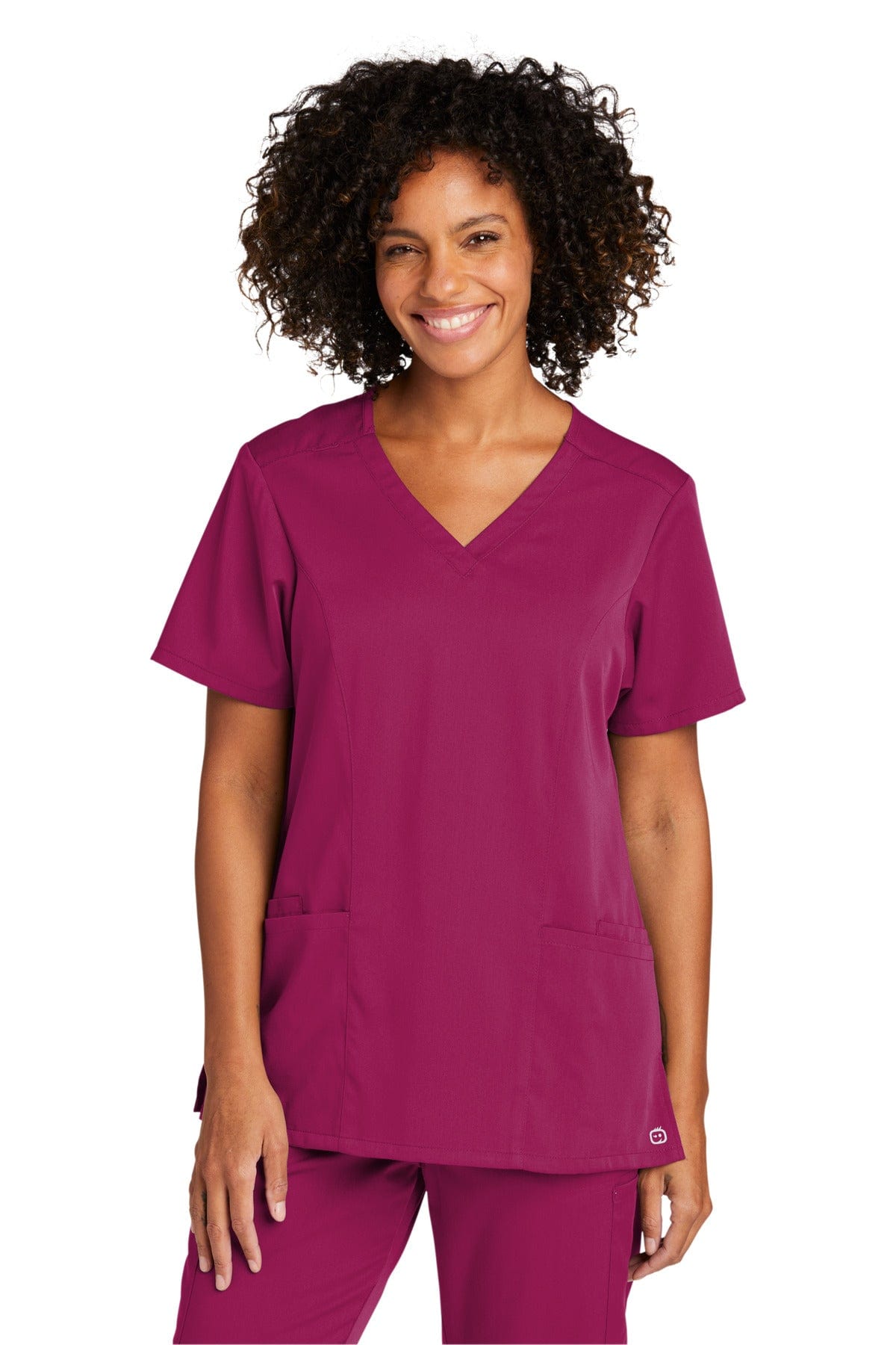 WonderWink WW4168 Women's Premiere Flex V-Neck Top in Wine