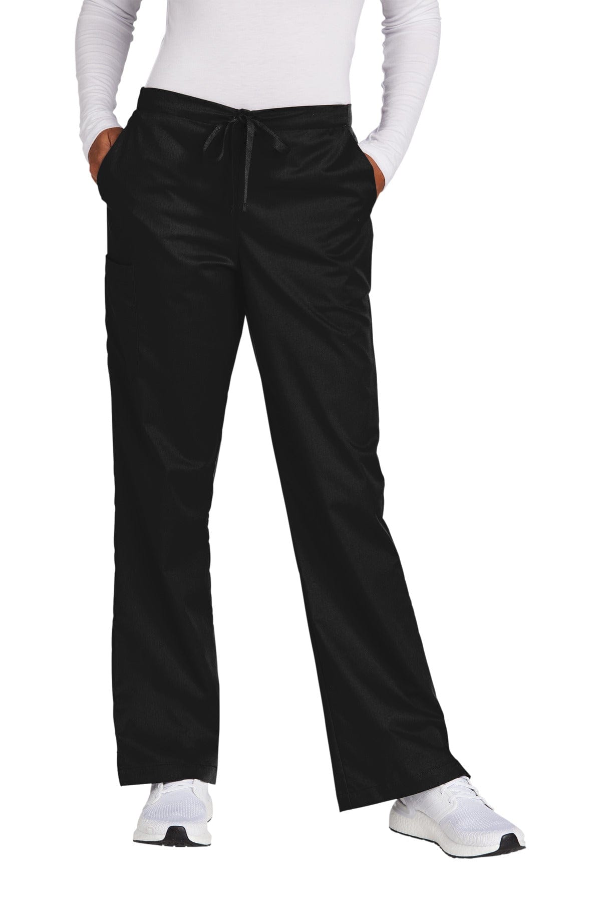 WonderWink WW4750T Women's Tall WorkFlex Flare Leg Cargo Pant in Black