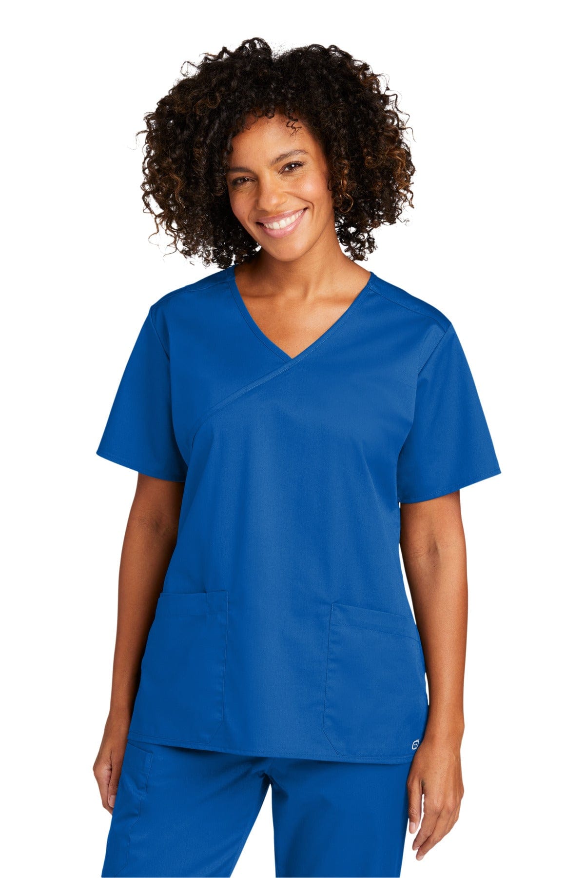 WonderWink WW4760 Women's WorkFlex Mock Wrap Top in Royal