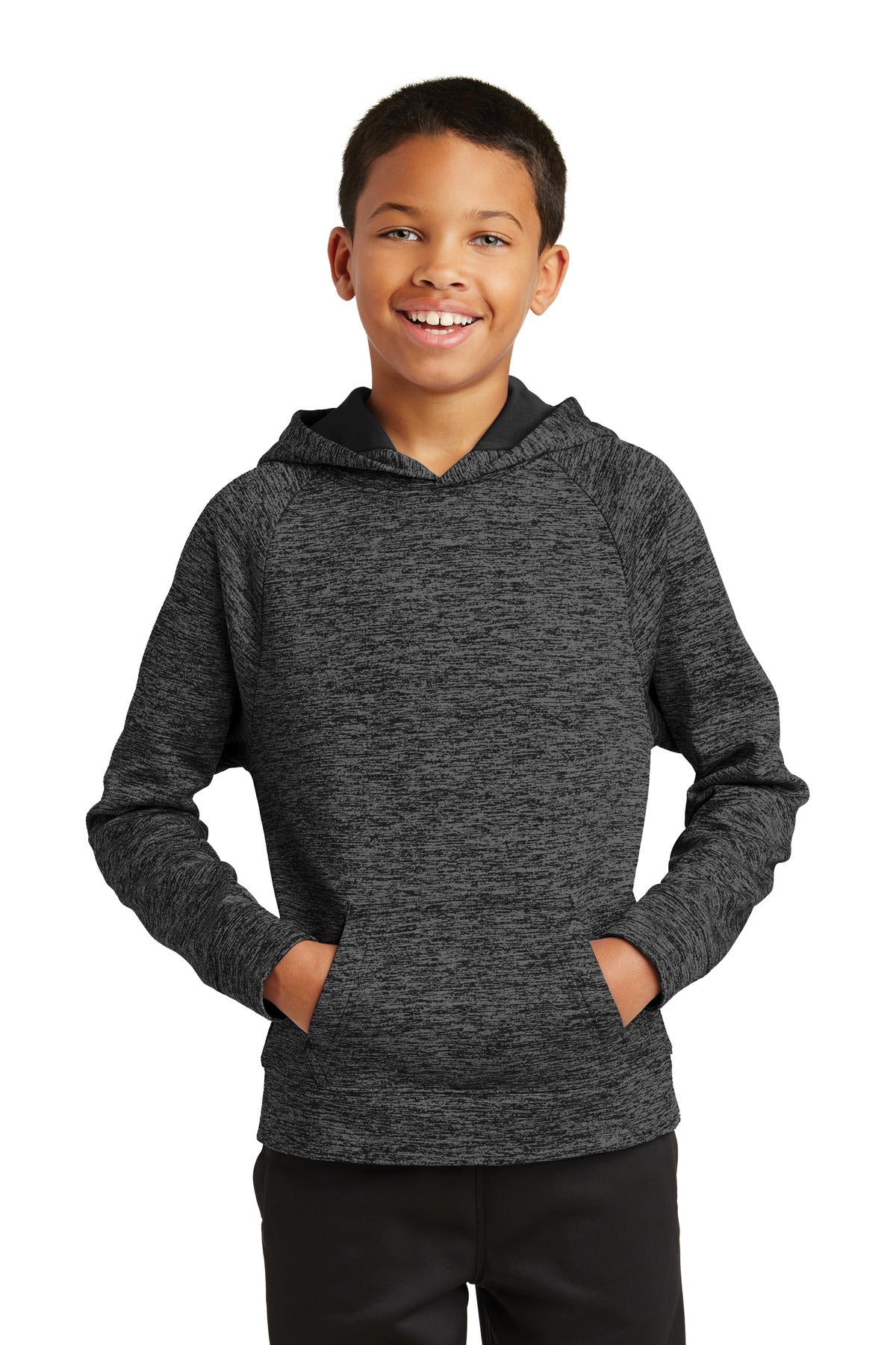 Sport-Tek YST225: Youth PosiCharge Electric Heather Fleece Hooded Pullover