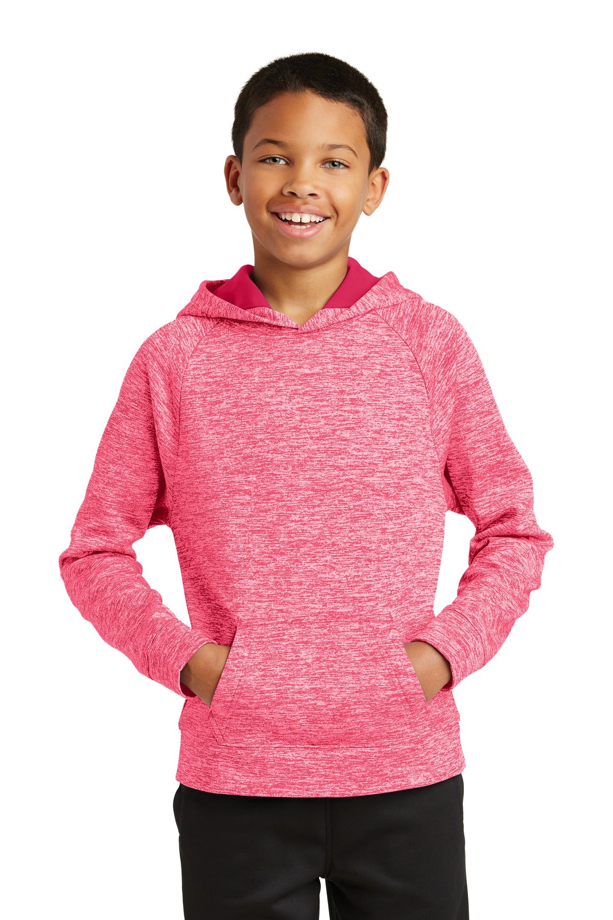 Sport-Tek YST225: Youth PosiCharge Electric Heather Fleece Hooded Pullover