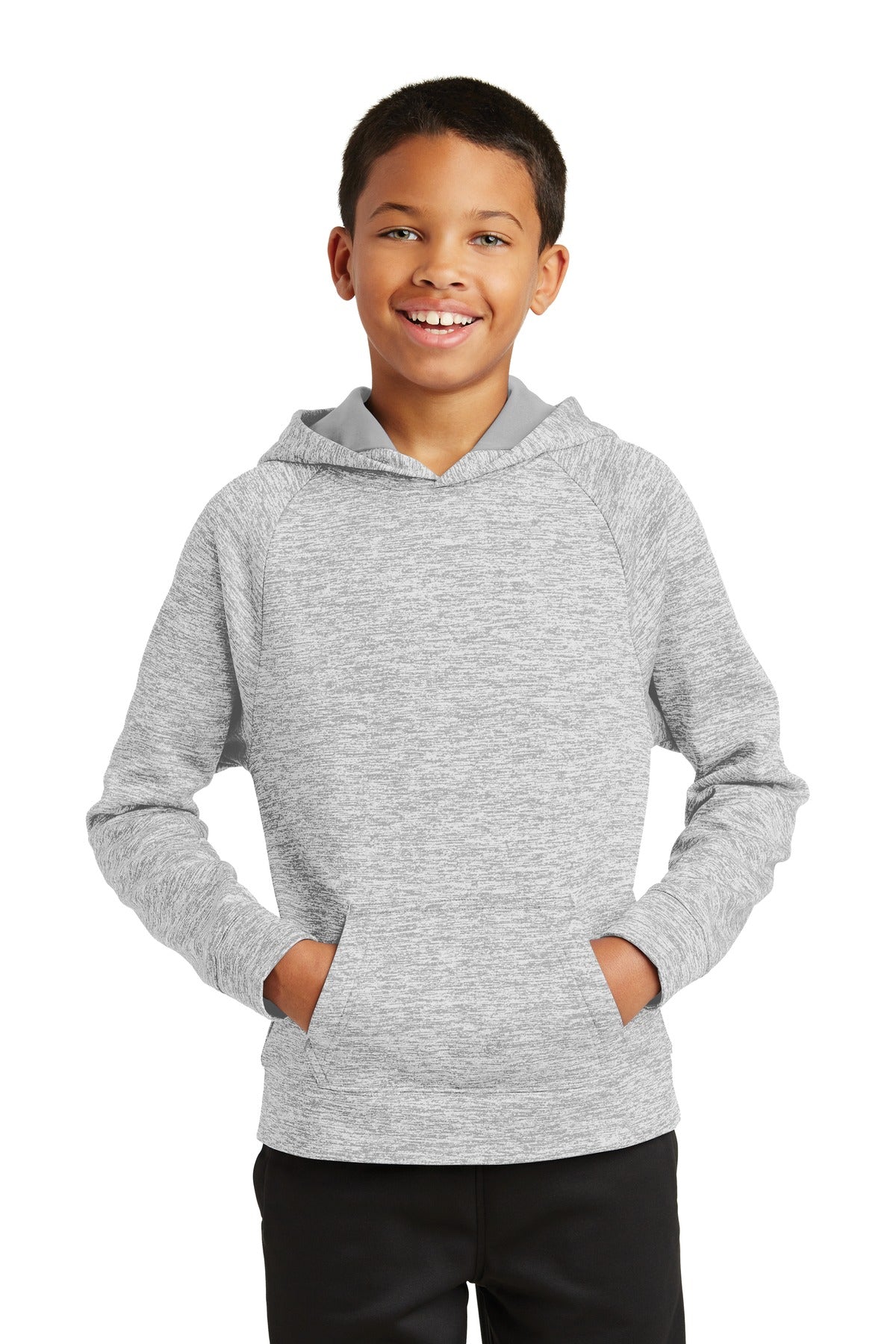Sport-Tek YST225: Youth PosiCharge Electric Heather Fleece Hooded Pullover