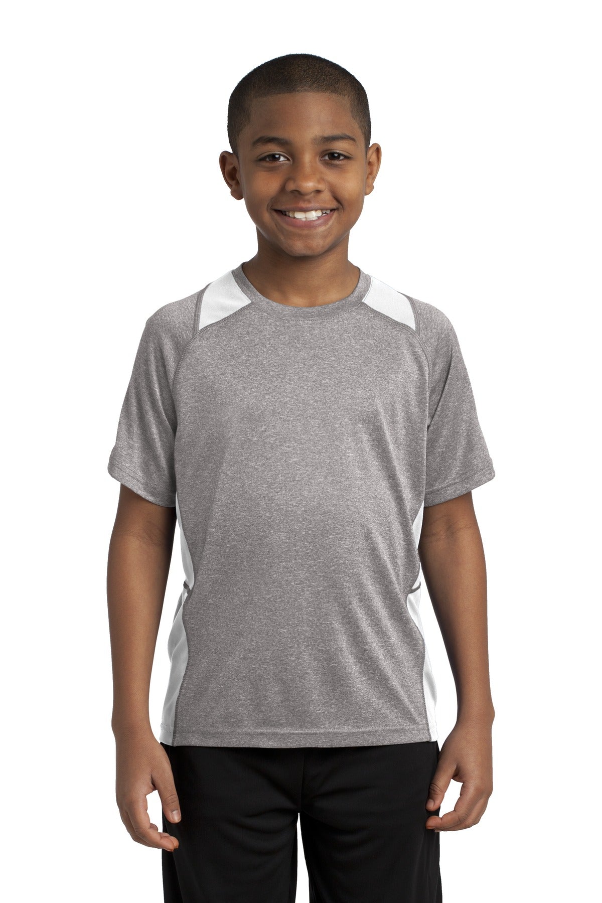 Sport-Tek YST361: Youth Heather Colorblock Contender Tee