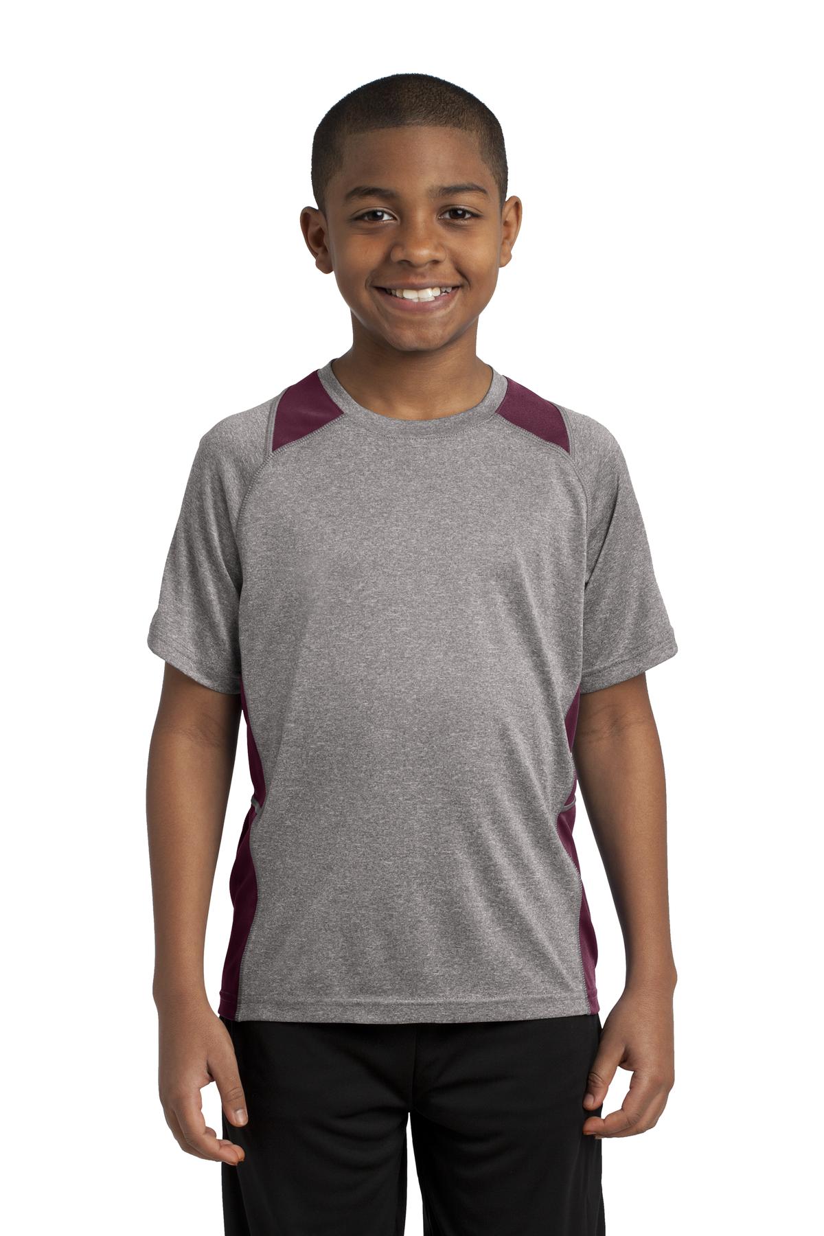 Sport-Tek YST361: Youth Heather Colorblock Contender Tee