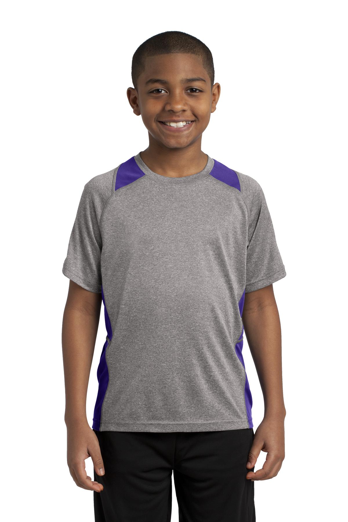 Sport-Tek YST361: Youth Heather Colorblock Contender Tee