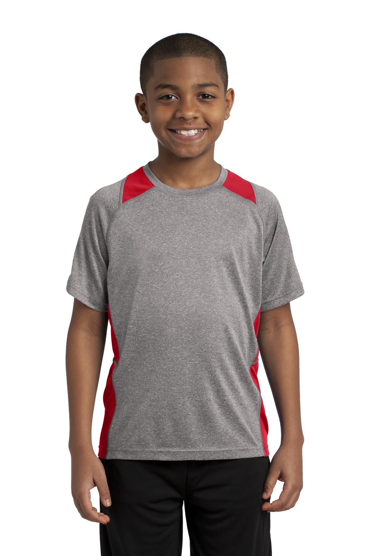 Sport-Tek YST361: Youth Heather Colorblock Contender Tee