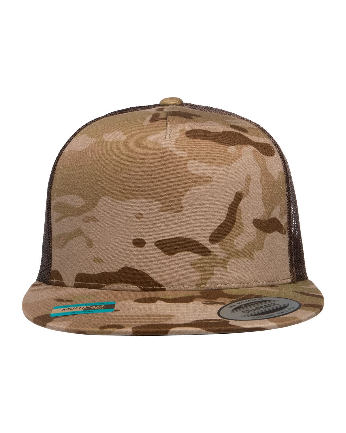 Yupoong 6006MC Classics Adult 5-Panel Multicam Trucker Cap in Arid/ Brown