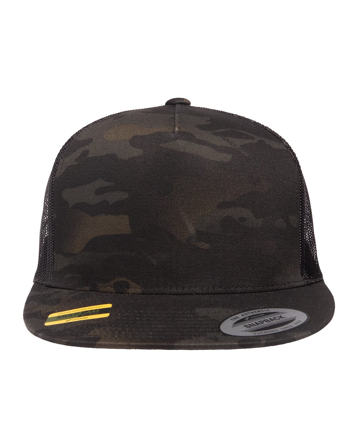 Yupoong 6006MC Classics Adult 5-Panel Multicam Trucker Cap in Black Multicam