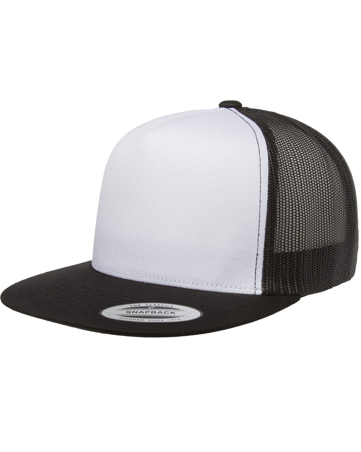 Yupoong 6006W Adult Classic Trucker with White Front Panel Cap in 