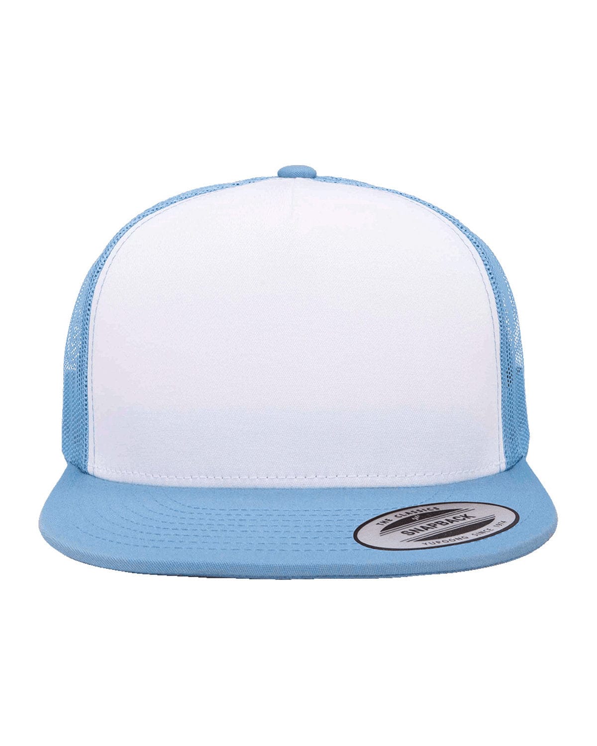 Yupoong 6006W Adult Classic Trucker with White Front Panel Cap in C Bl/ Wht/ C Blu