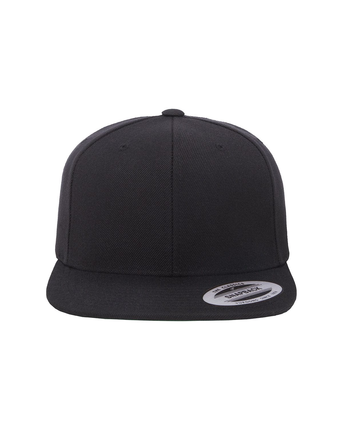 Yupoong Headwear OS / Black Yupoong 6089 Adult 6-Panel Structured Flat Visor Classic Snapback