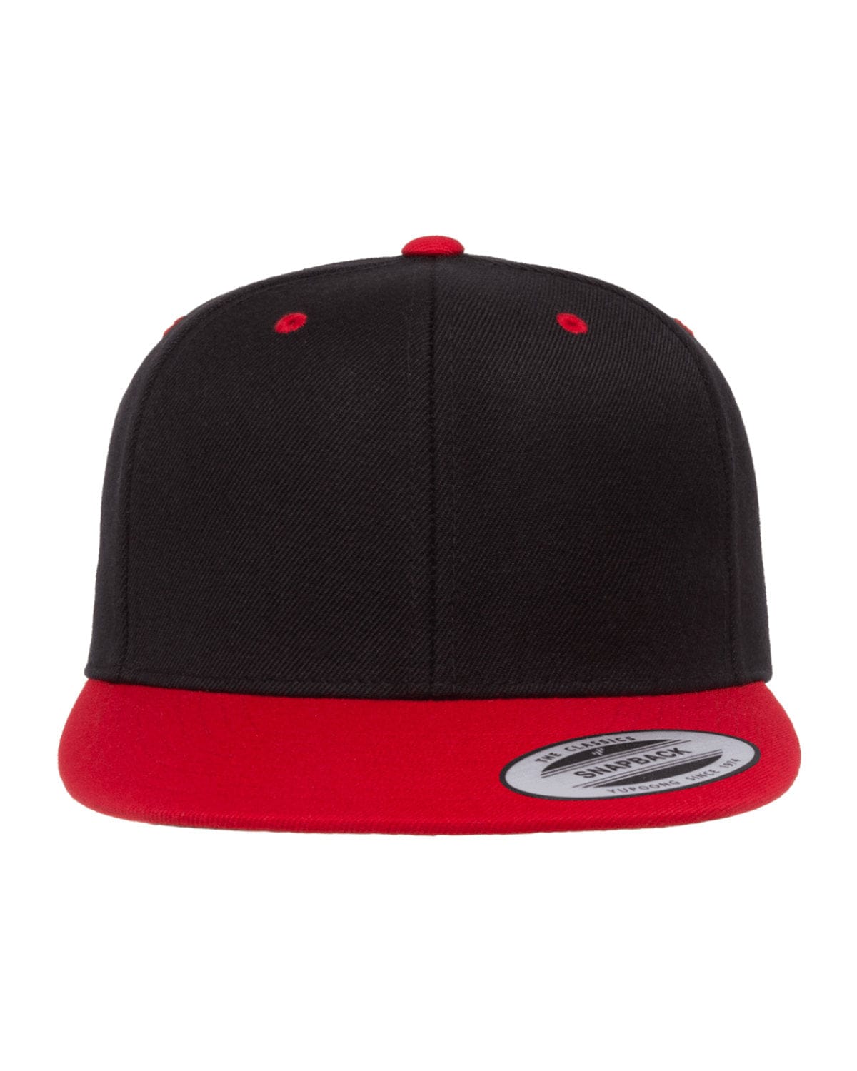 Yupoong Headwear OS / Black/ Red Yupoong 6089 Adult 6-Panel Structured Flat Visor Classic Snapback
