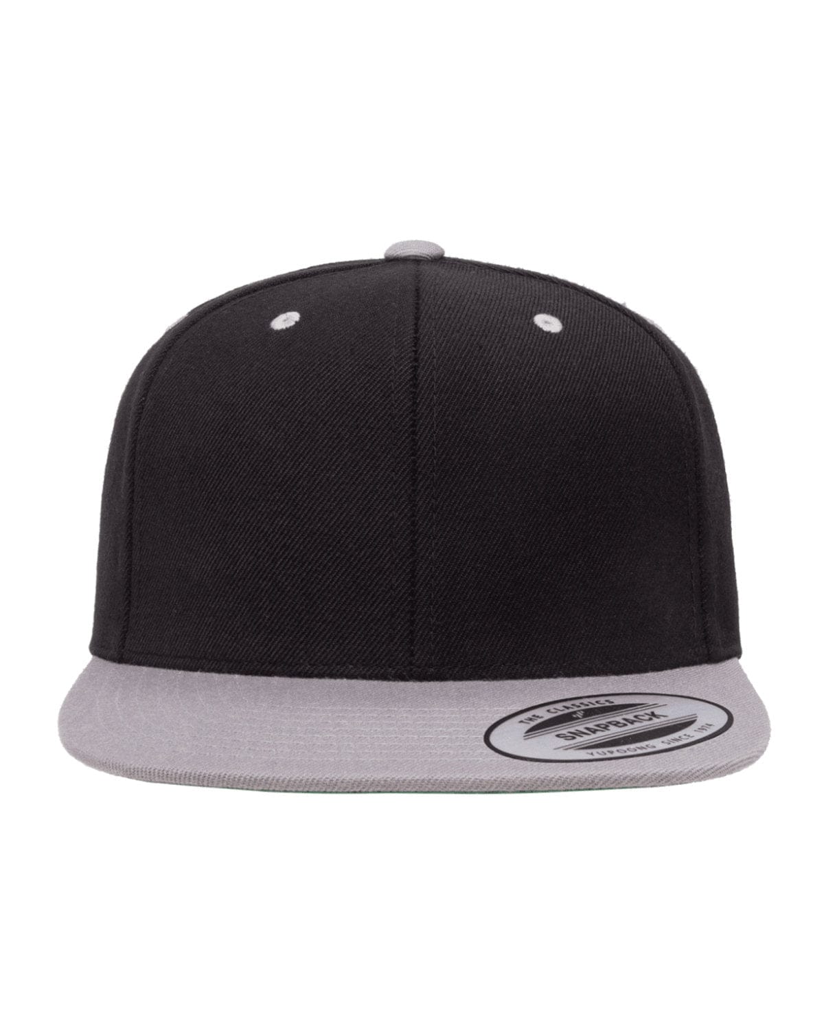 Yupoong Headwear OS / Black/ Silver Yupoong 6089 Adult 6-Panel Structured Flat Visor Classic Snapback