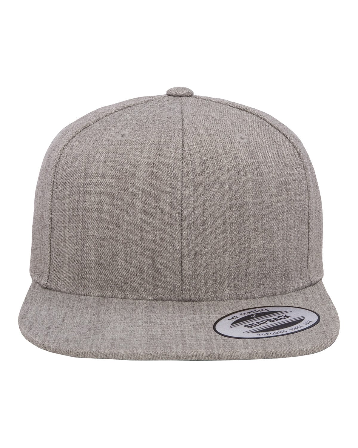 Yupoong Headwear OS / Heather Grey Yupoong 6089 Adult 6-Panel Structured Flat Visor Classic Snapback