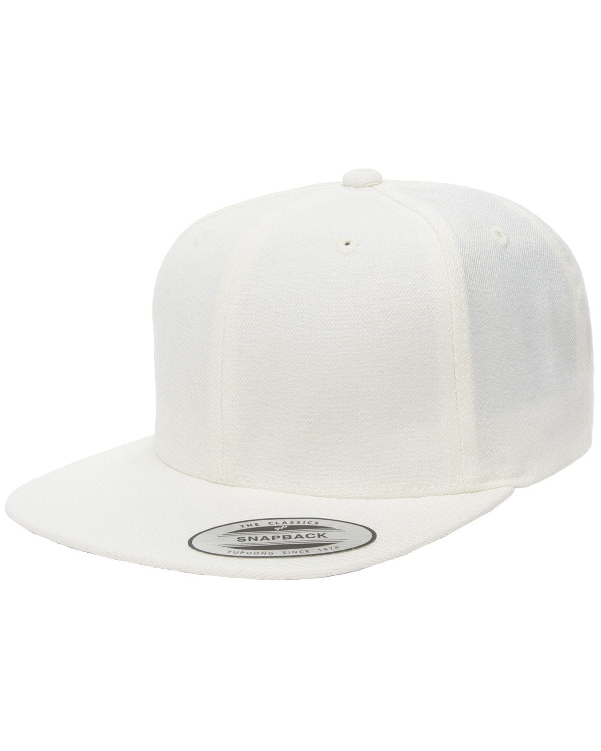 Yupoong Headwear OS / Natural Yupoong 6089 Adult 6-Panel Structured Flat Visor Classic Snapback