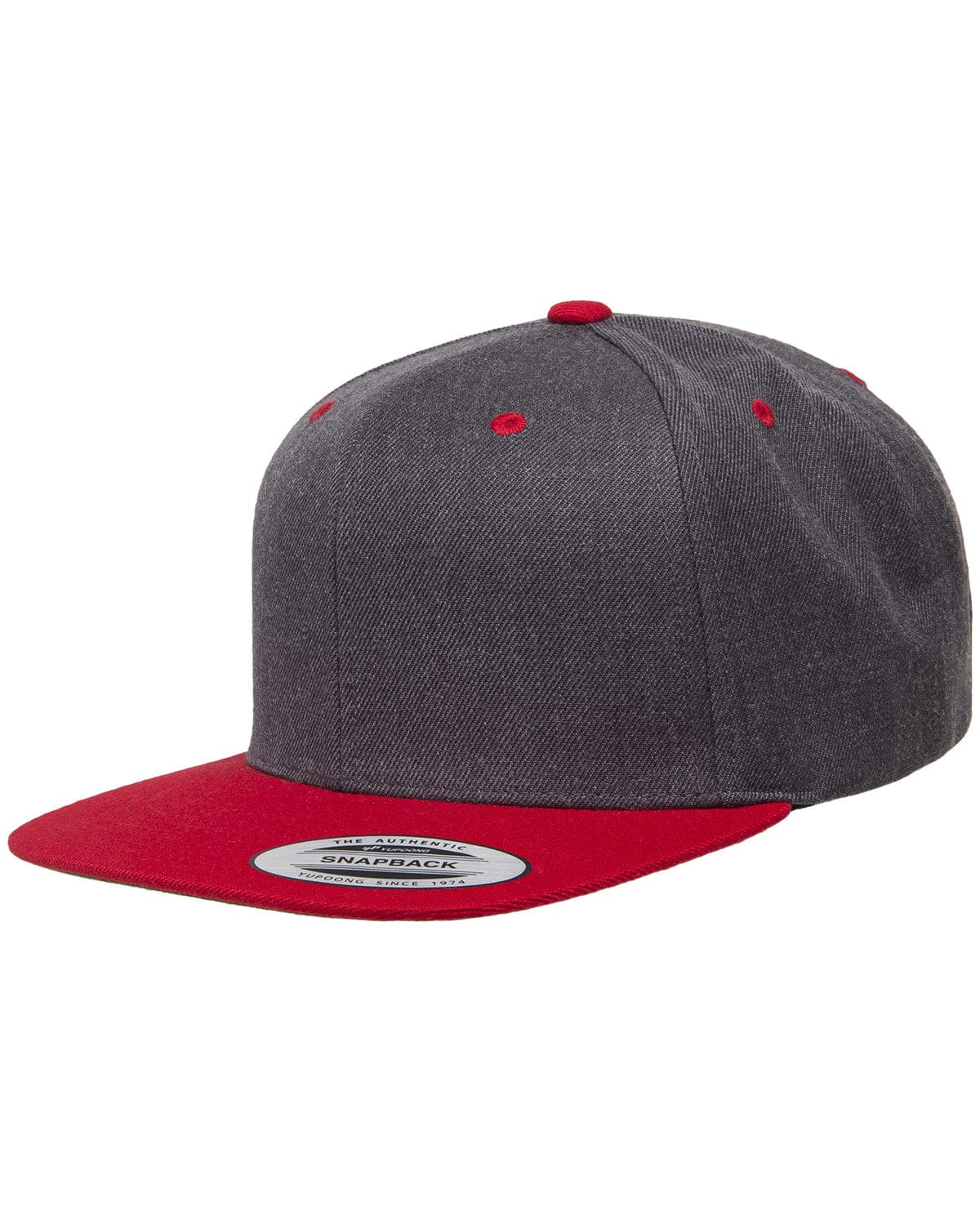 Yupoong 6089MT Adult 6-Panel Structured Flat Visor Classic Two-Tone Snapback in 