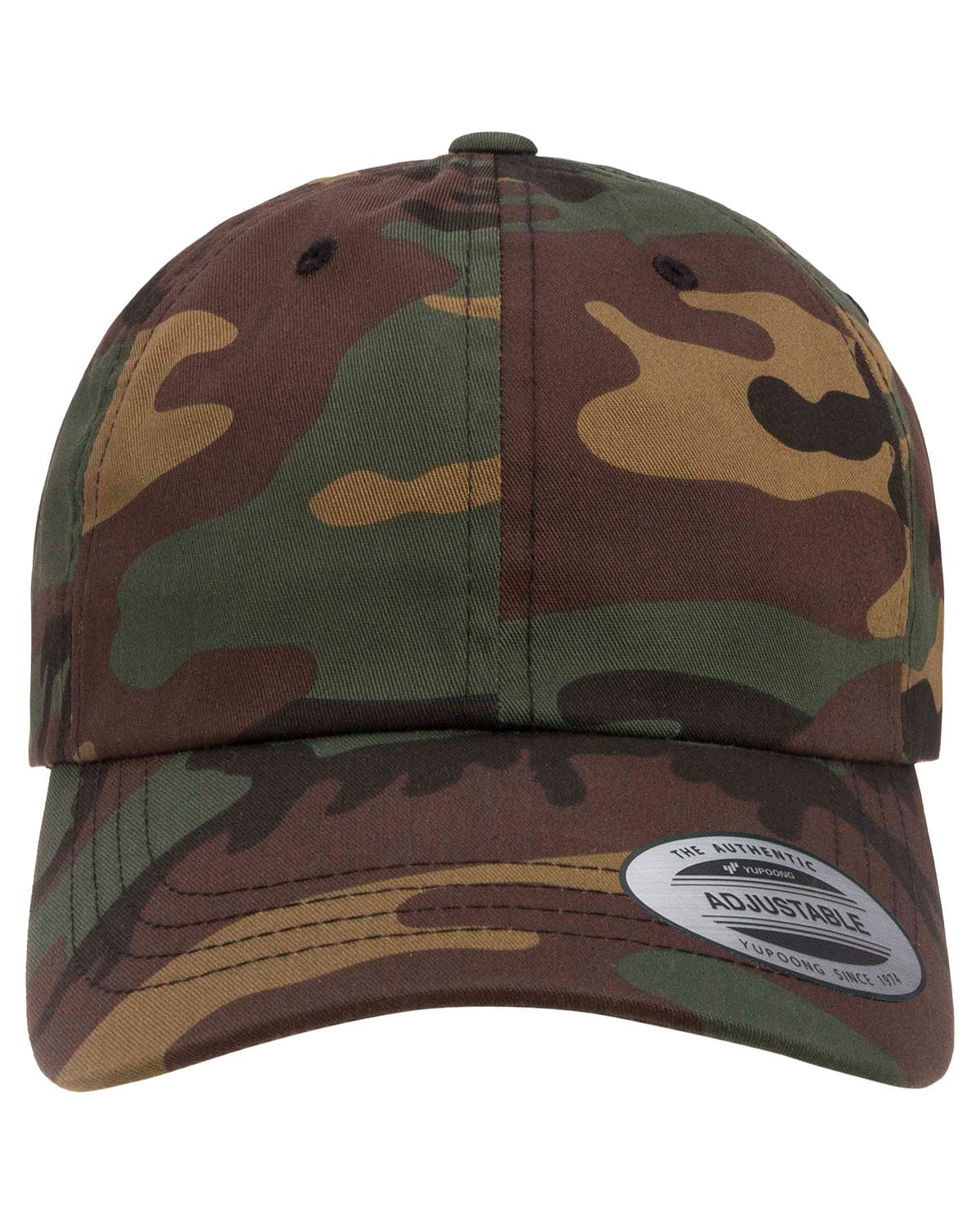Yupoong Headwear OS / Green Camo Yupoong 6245CM Adult Low-Profile Cotton Twill Dad Cap