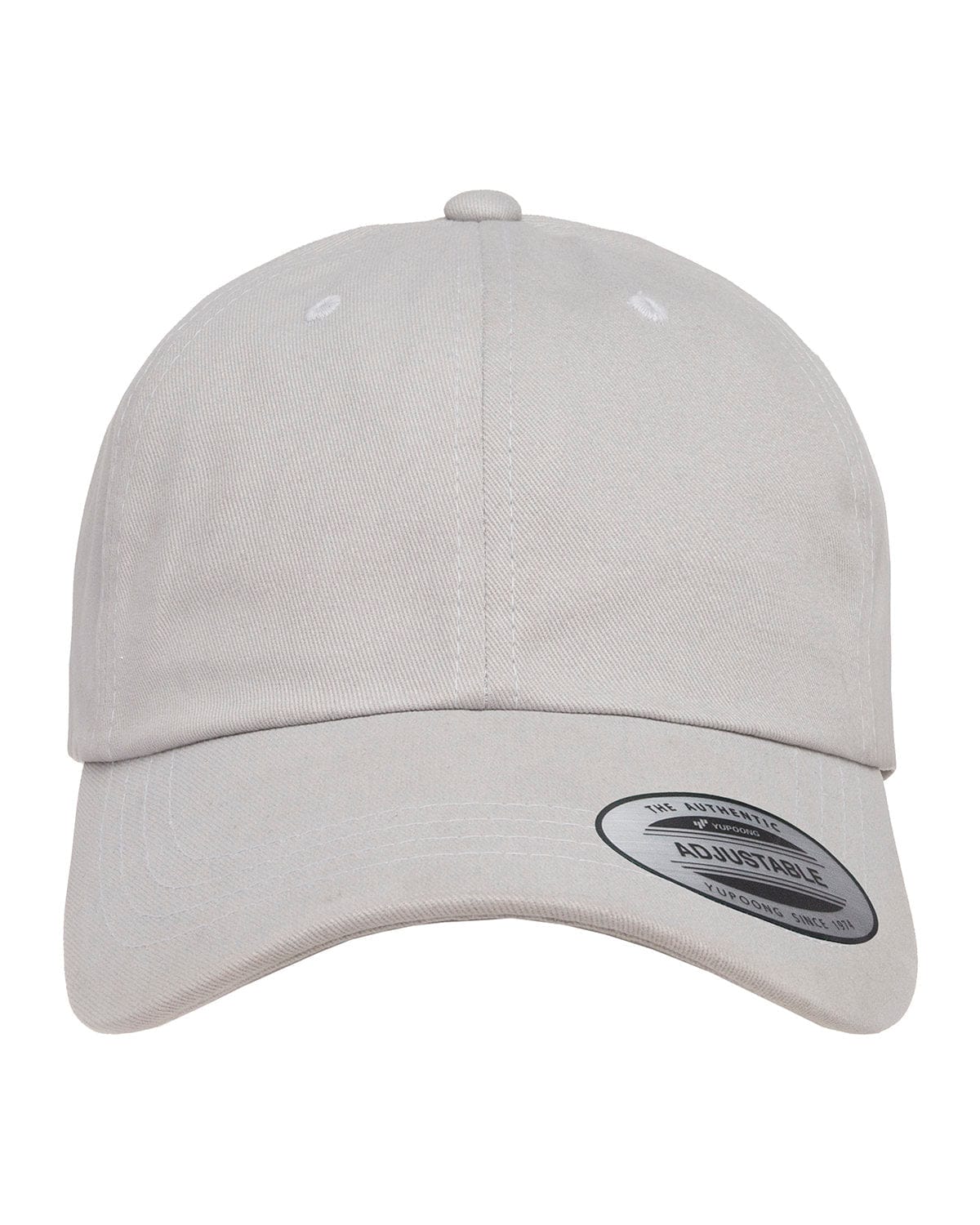Yupoong 6245PT Adult Peached Cotton Twill Dad Cap in Light Grey