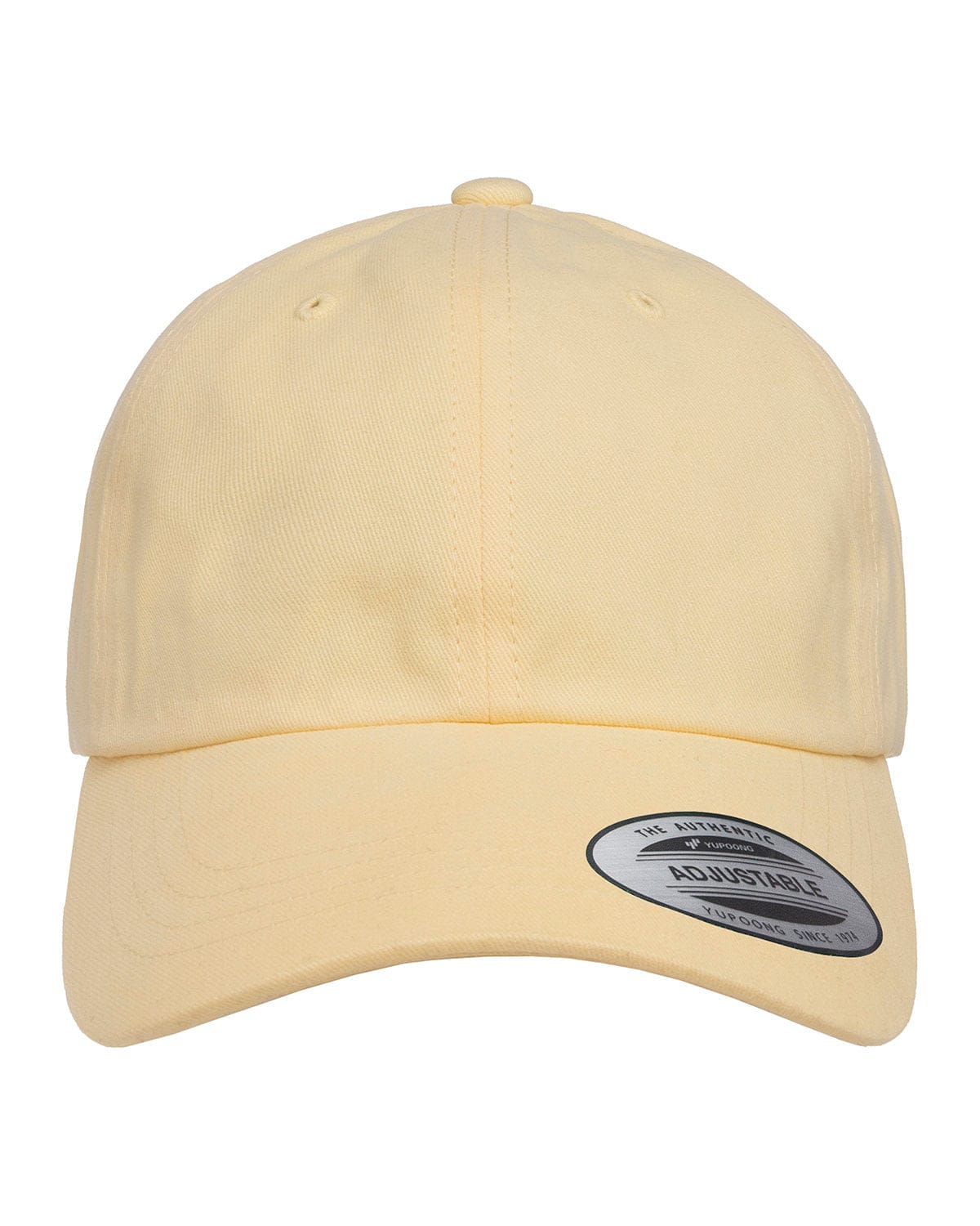 Yupoong 6245PT Adult Peached Cotton Twill Dad Cap in Yellow
