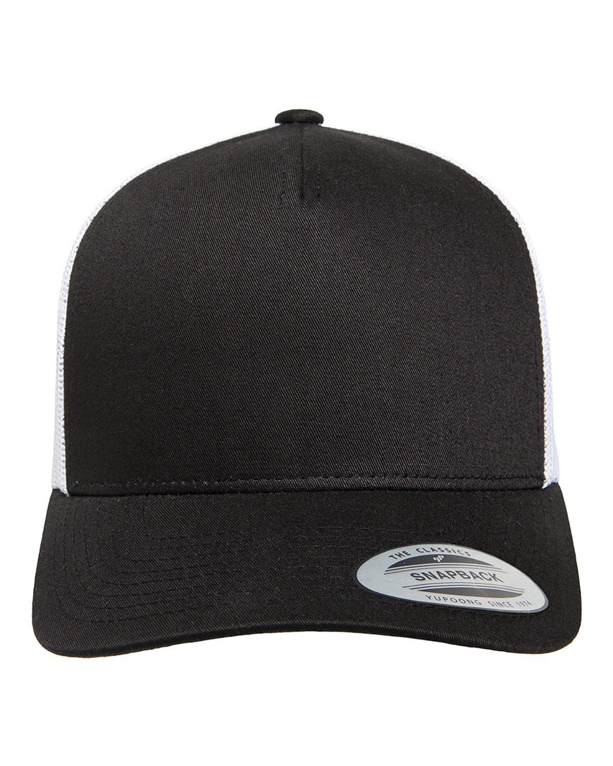 Yupoong Headwear OS / Black/ White Yupoong 6506 Adult 5-Panel Retro Trucker Cap