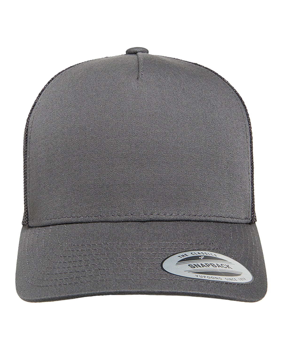 Yupoong 6506 Adult 5-Panel Retro Trucker Cap in Charcoal
