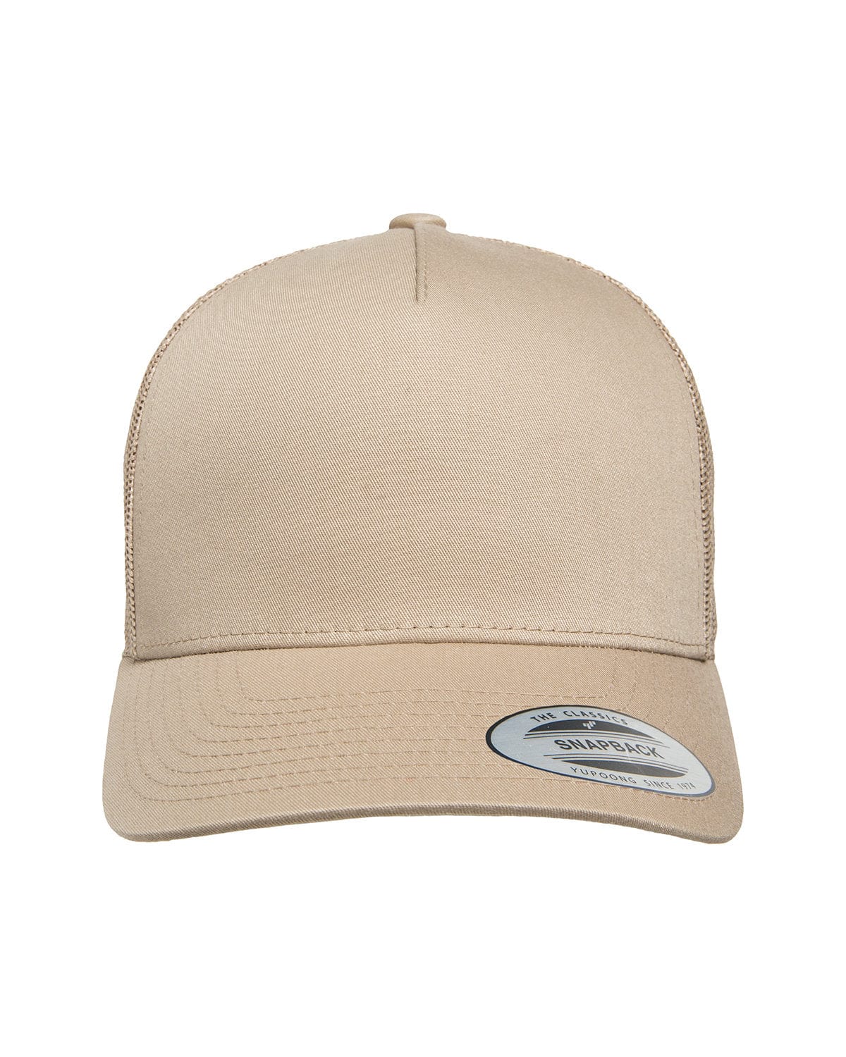 Yupoong 6506 Adult 5-Panel Retro Trucker Cap in Khaki