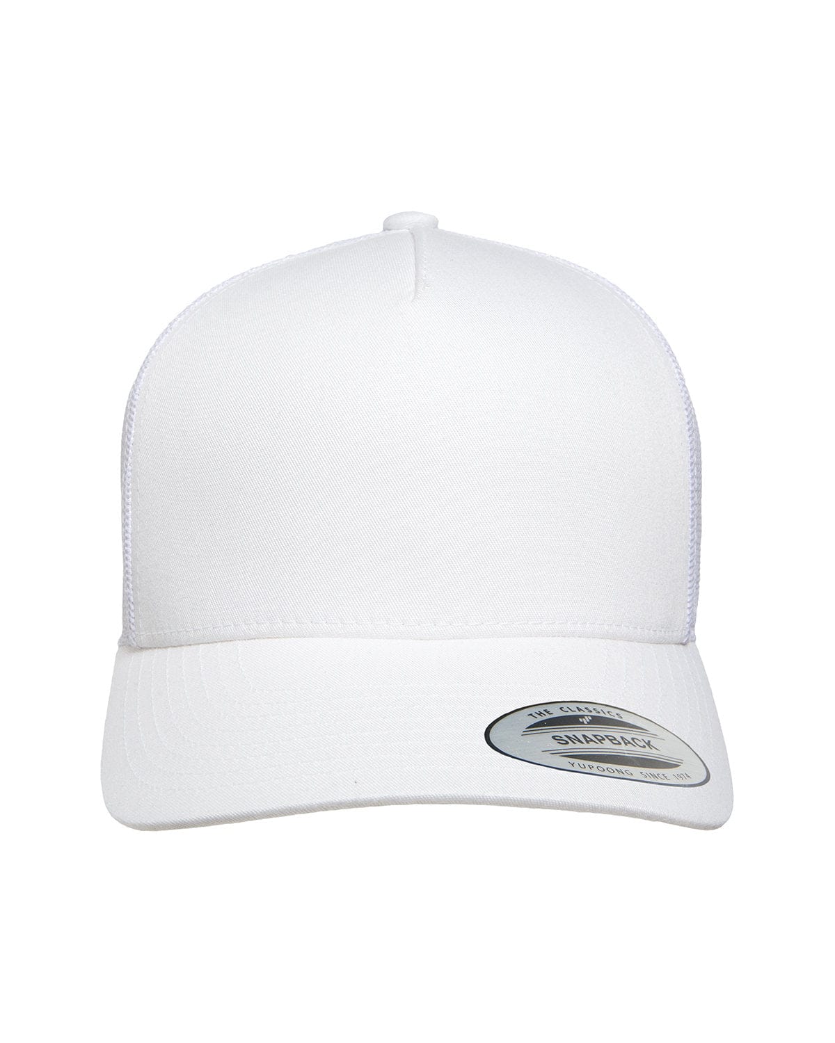 Yupoong 6506 Adult 5-Panel Retro Trucker Cap in White