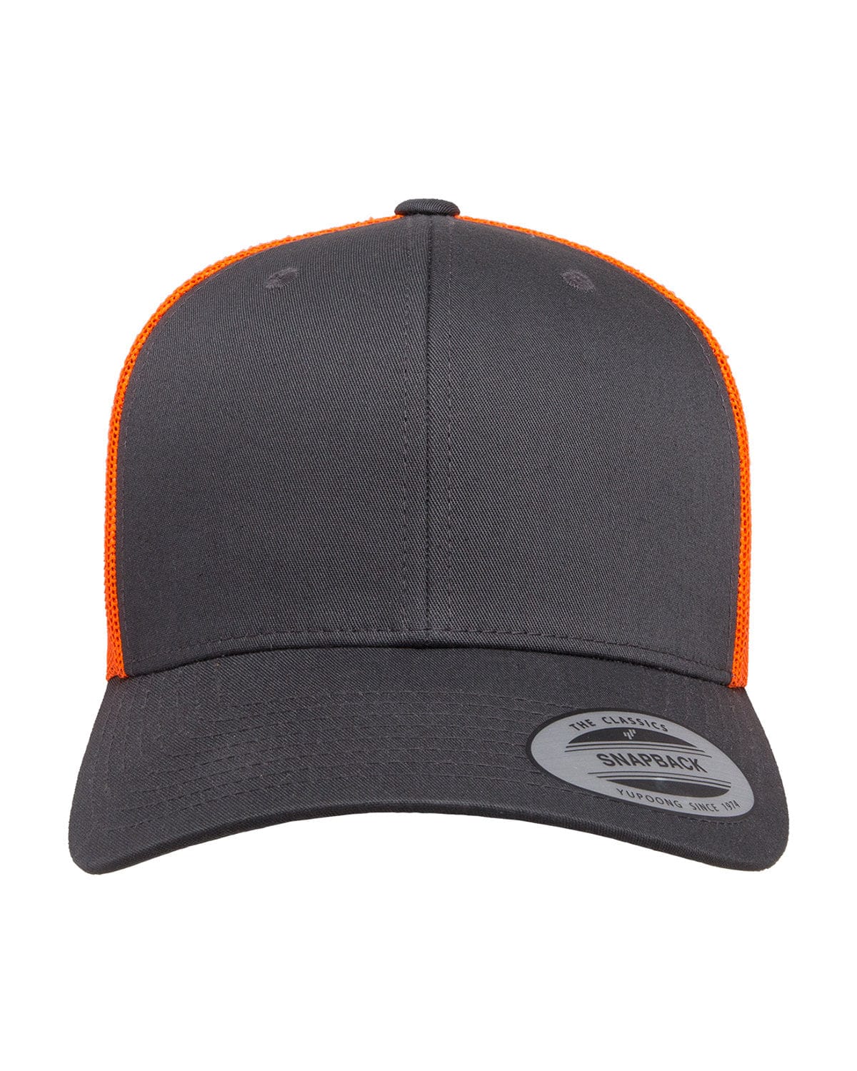Yupoong Headwear OS / Chrcl/ Neon Orng Yupoong 6606 Adult Retro Trucker Cap