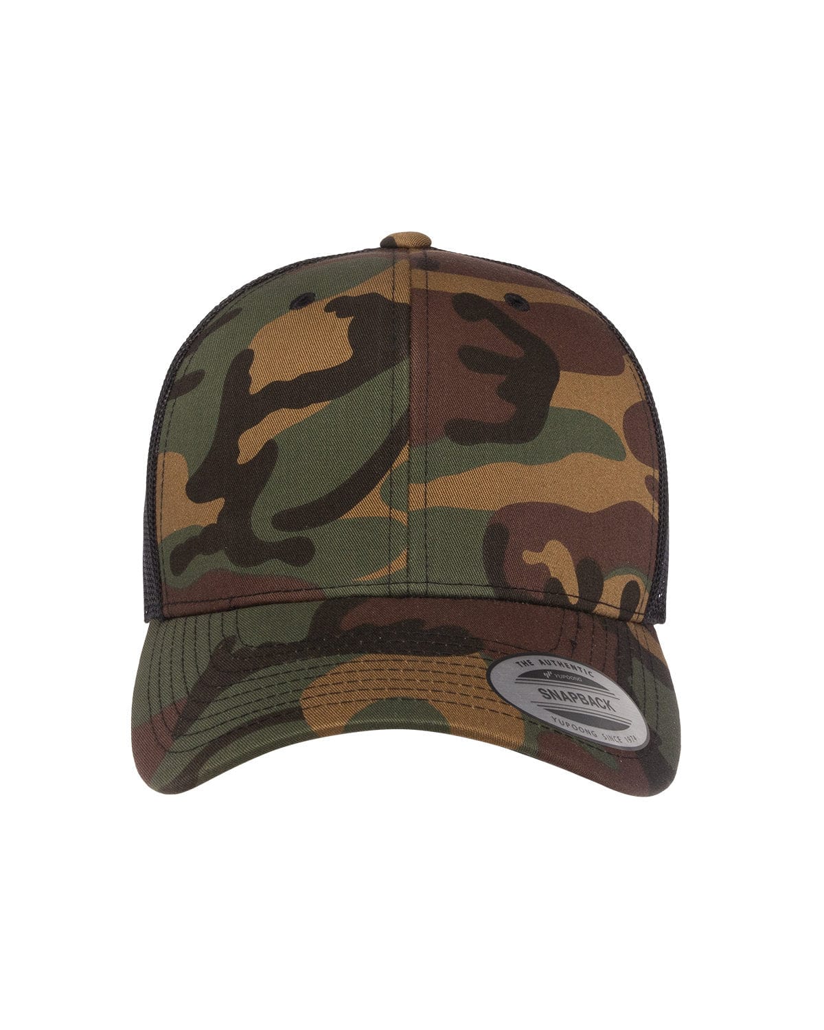 Yupoong Headwear OS / Green Camo/ Blk Yupoong 6606 Adult Retro Trucker Cap