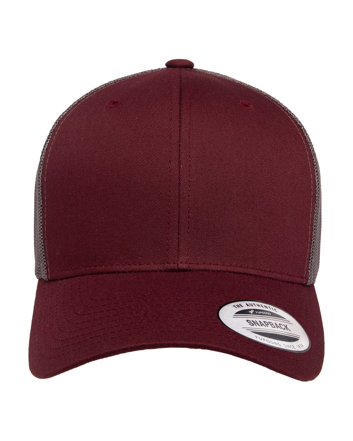 Yupoong Headwear OS / Maroon/ Grey Yupoong 6606 Adult Retro Trucker Cap
