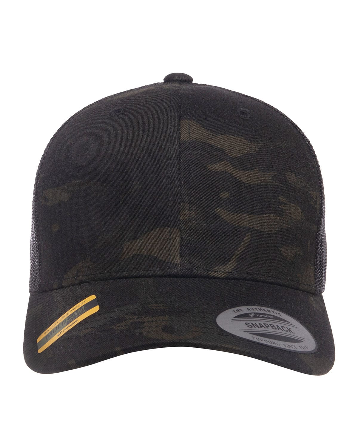Yupoong 6606MC YP Classics Retro Trucker Multicam Snapback in Black Multicam