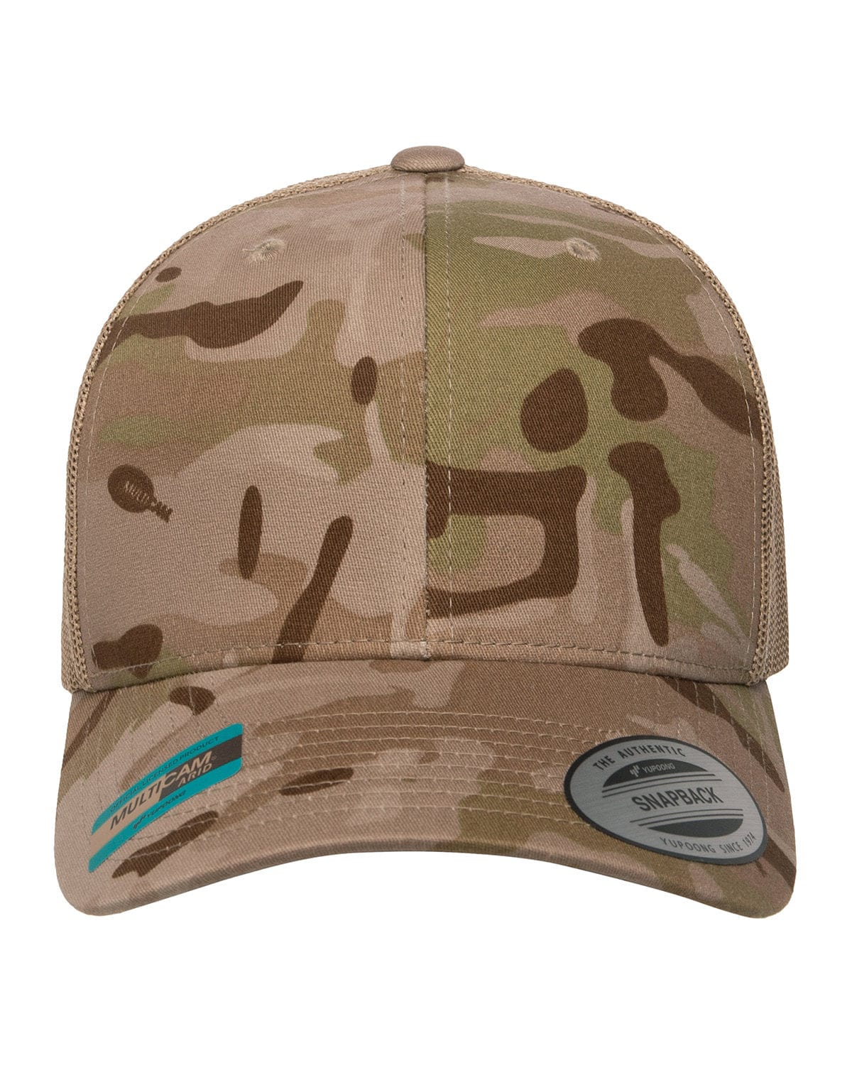 Yupoong 6606MC YP Classics Retro Trucker Multicam Snapback in Mlticm Arid/ Tan