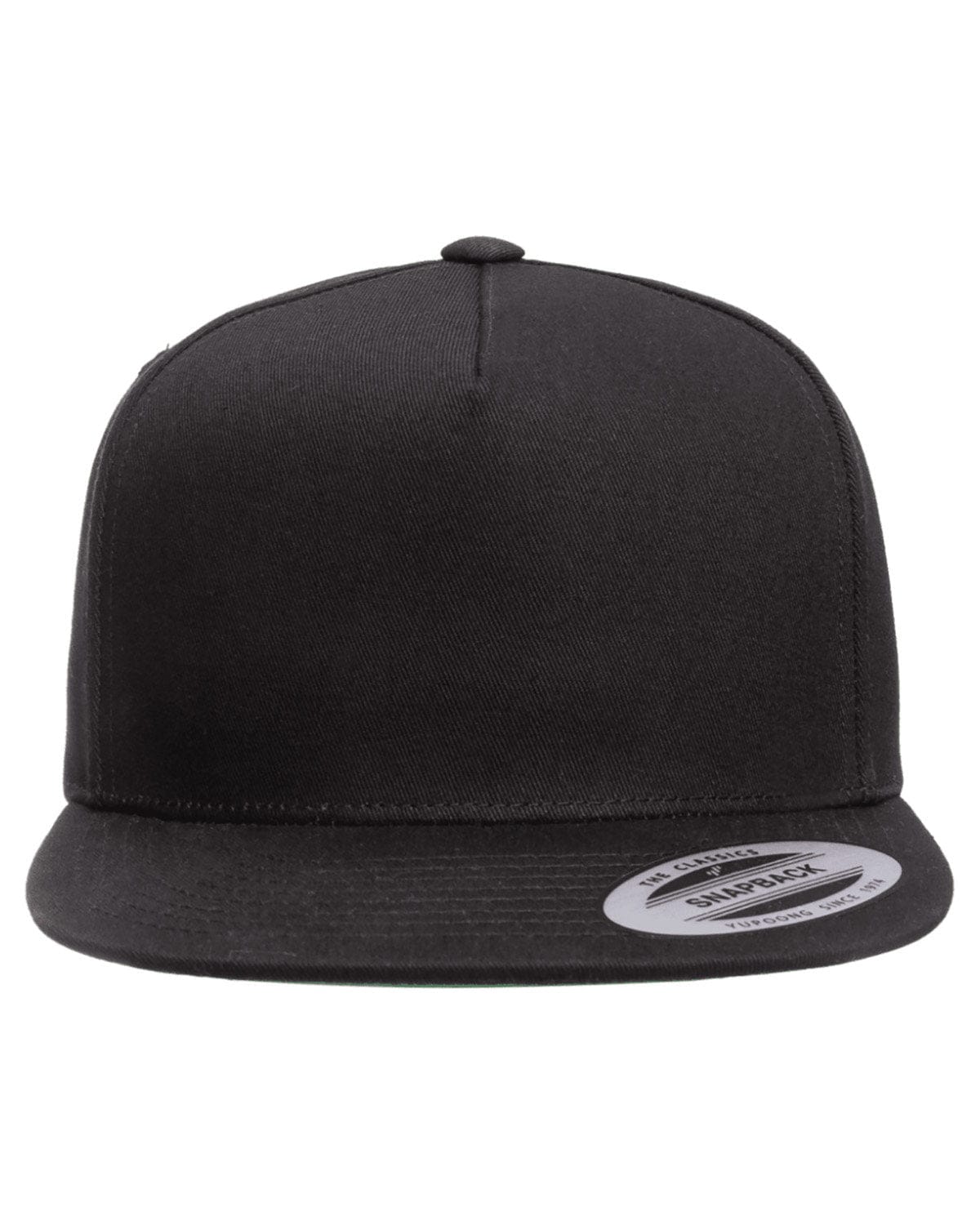Yupoong Y6007 Adult 5-Panel Cotton Twill Snapback Cap in Black
