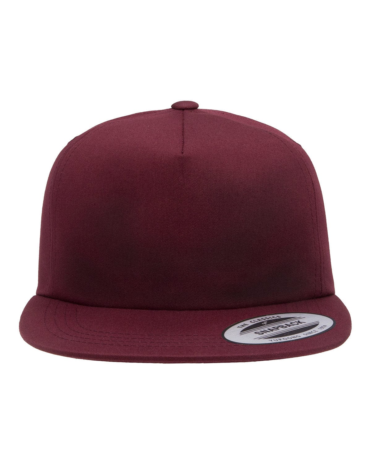 Yupoong Y6502 Adult Unstructured 5-Panel Snapback Cap in Maroon