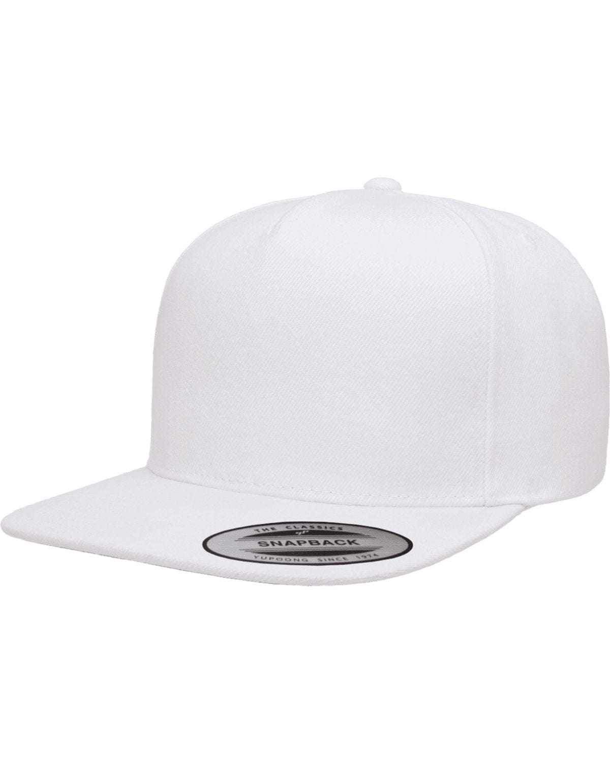 Yupoong YP5089 Adult 5-Panel Structured Flat Visor Classic Snapback Cap in 