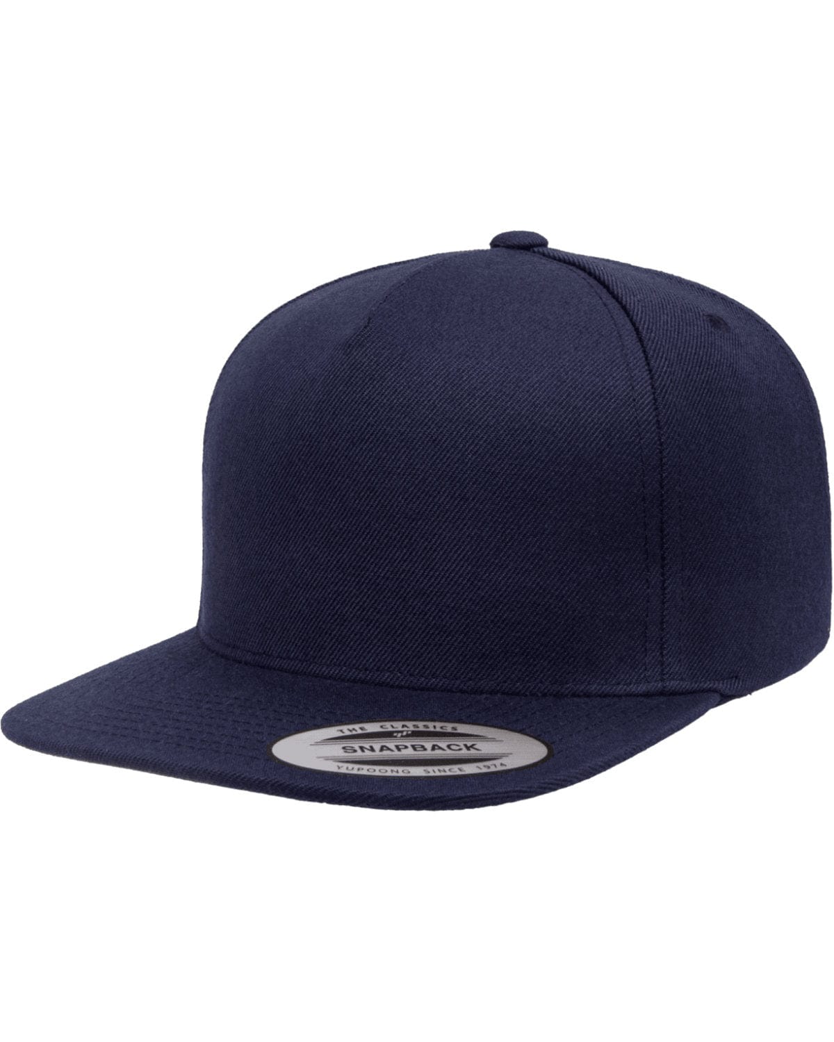 Yupoong YP5089 Adult 5-Panel Structured Flat Visor Classic Snapback Cap in 