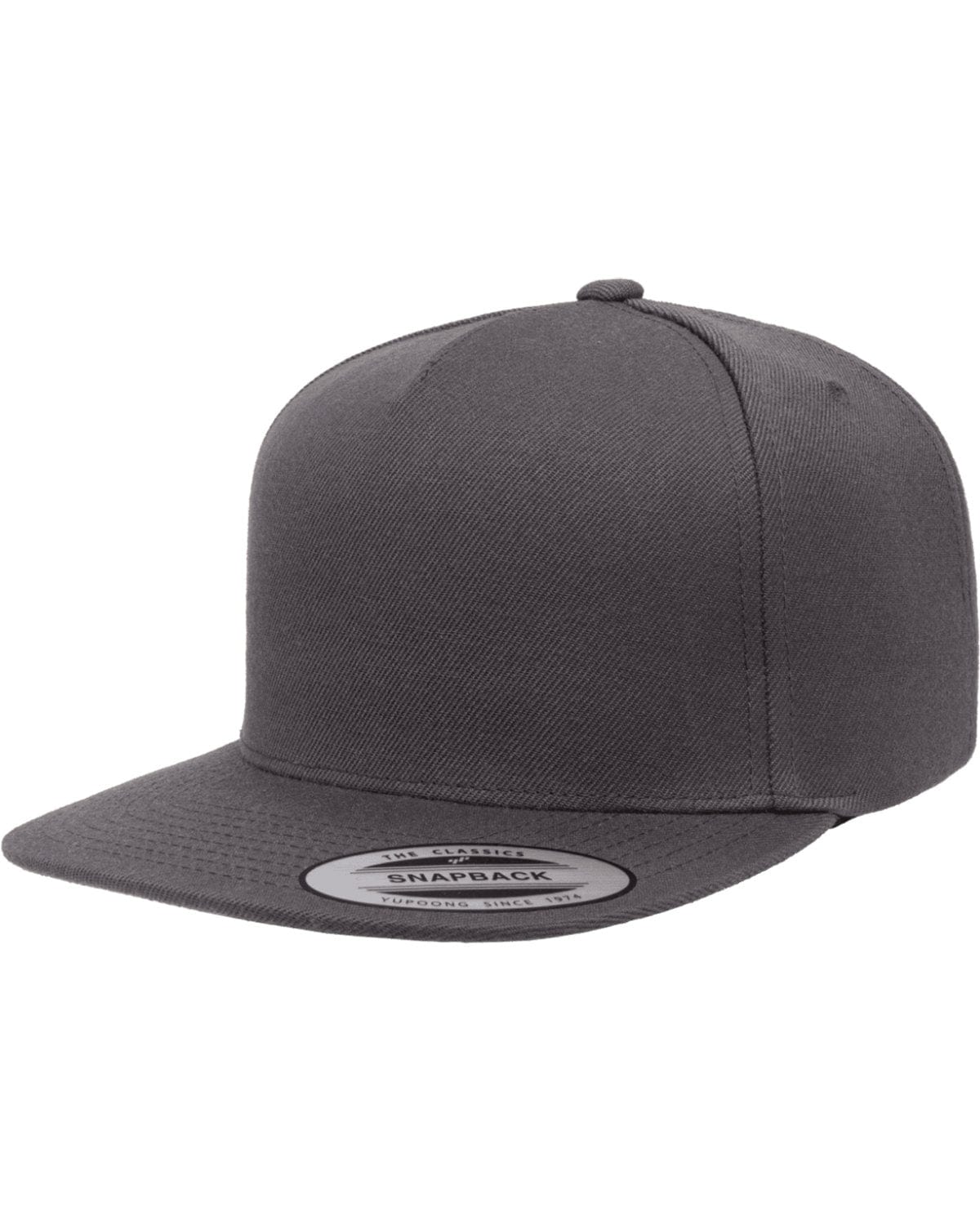 Yupoong YP5089 Adult 5-Panel Structured Flat Visor Classic Snapback Cap in 